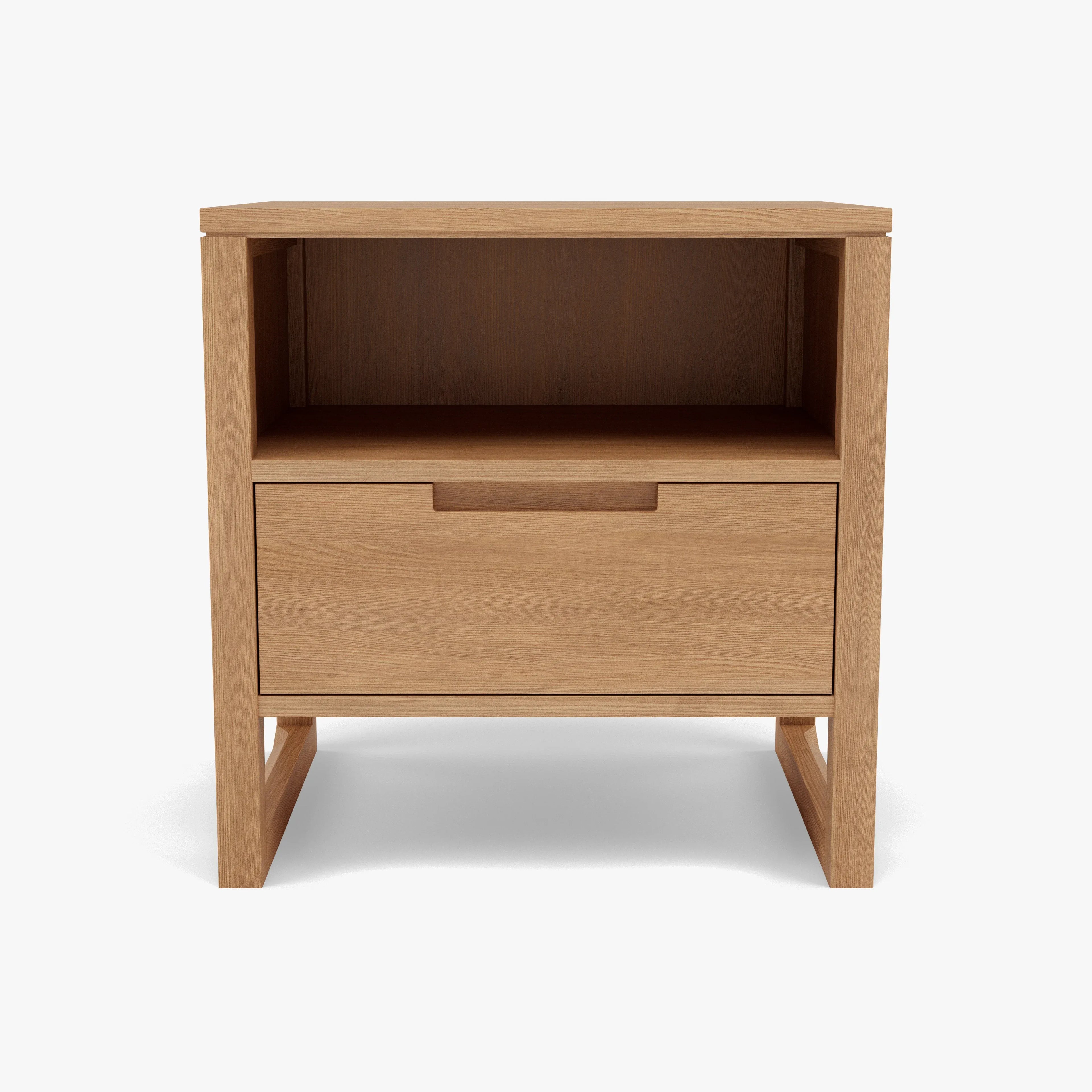 Bruno Nightstand XL 1 Drawer 24" x 19" Solid American Oak