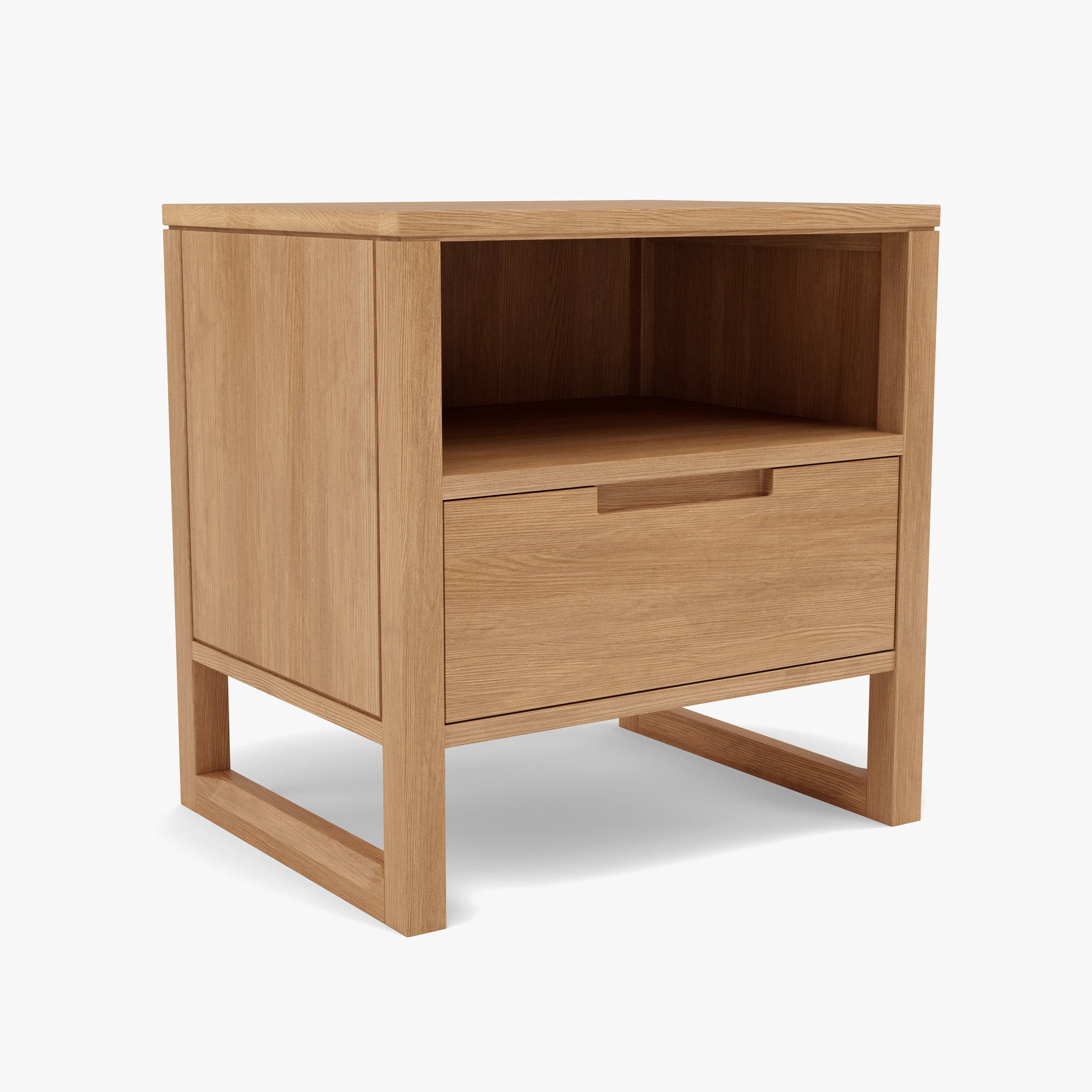 Bruno Nightstand XL 1 Drawer 24" x 19" Solid American Oak