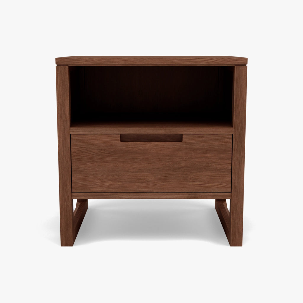 Bruno Nightstand XL 1 Drawer 24" x 19" Solid American Walnut