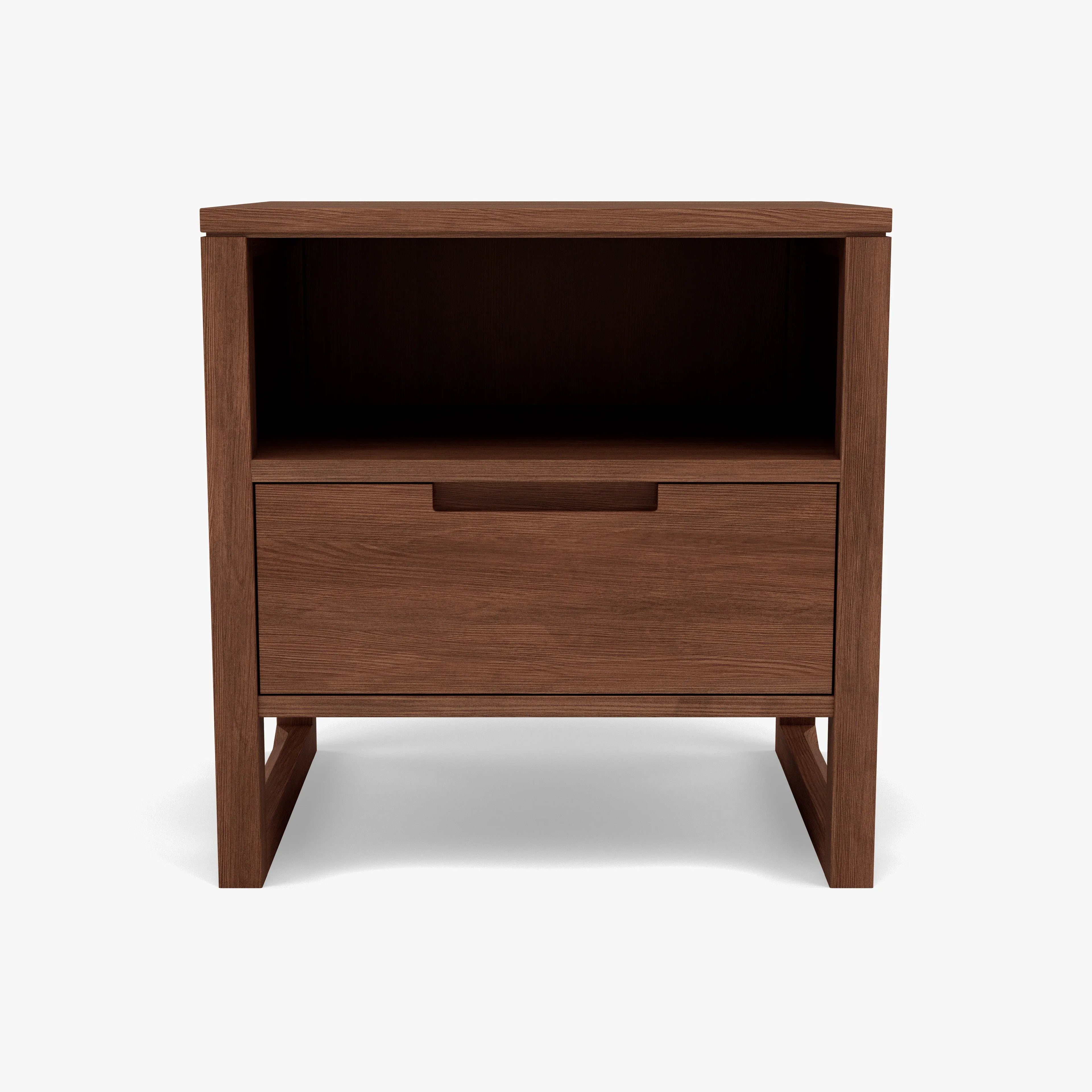 Bruno Nightstand XL 1 Drawer 24" x 19" Solid American Walnut