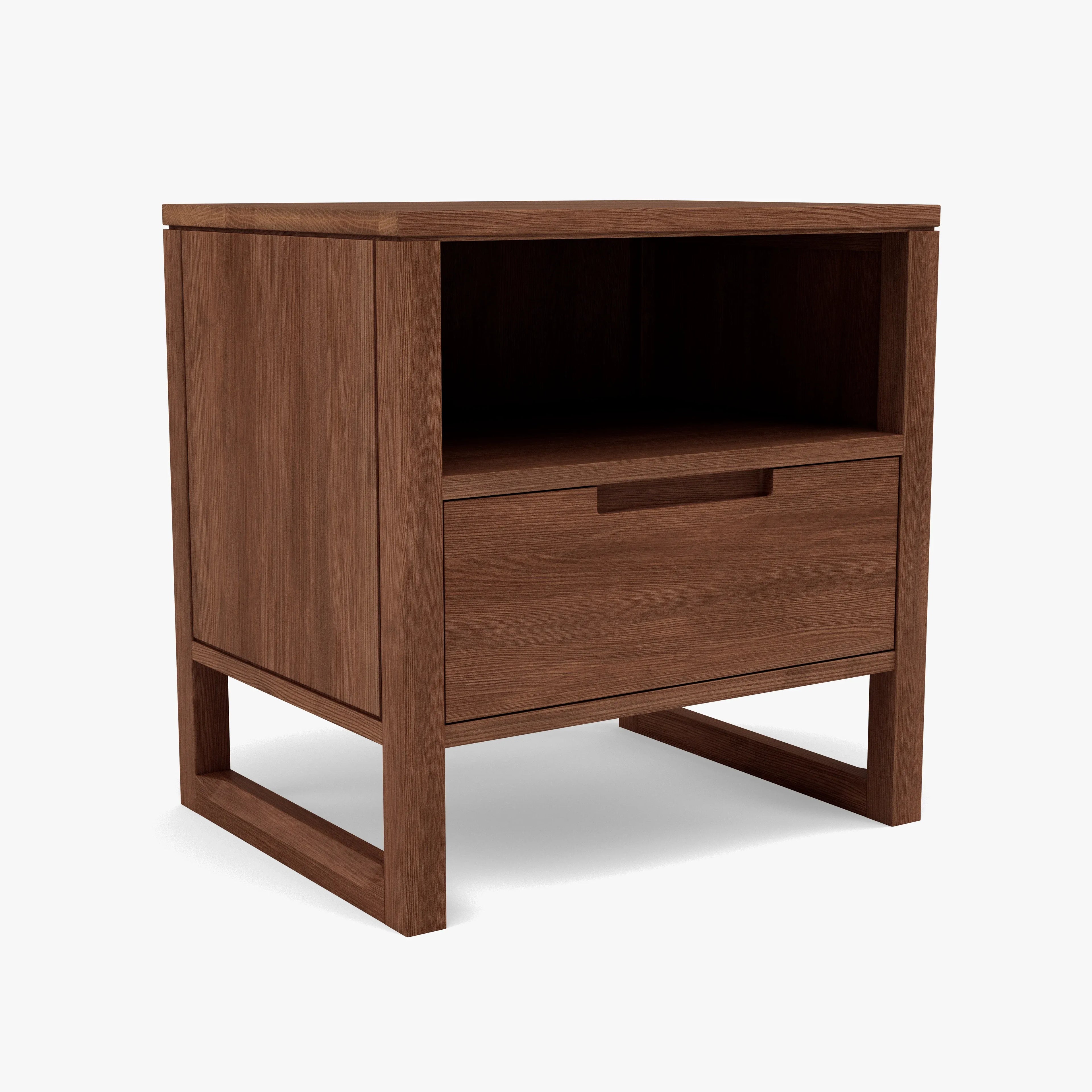 Bruno Nightstand XL 1 Drawer 24" x 19" Solid American Walnut