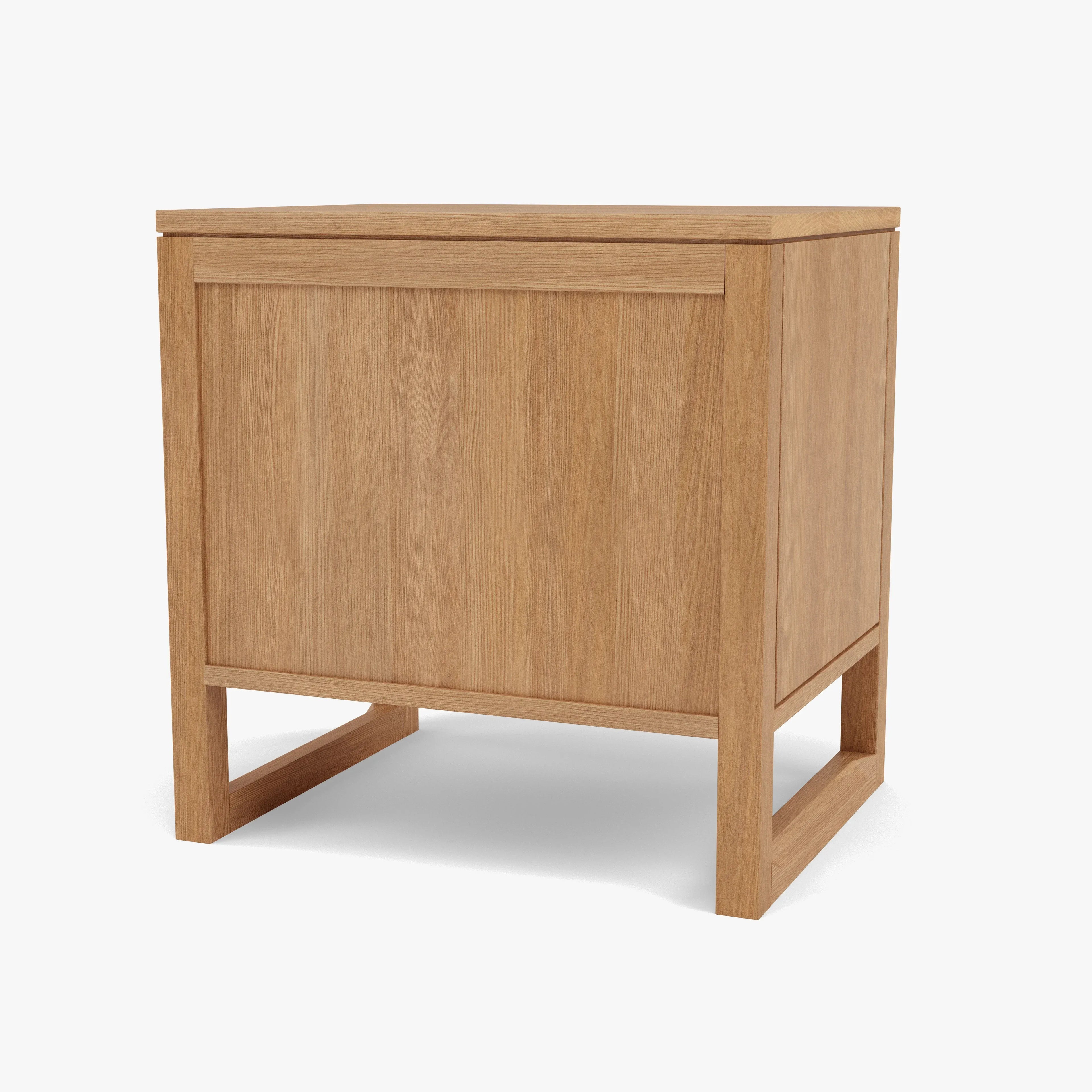 Bruno Nightstand XL 2 Drawers 24" x 19" Solid American Oak