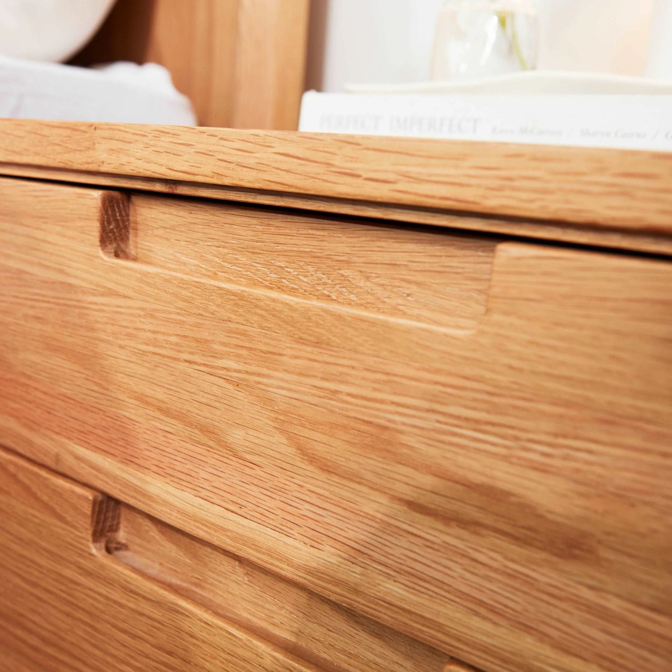 Bruno Nightstand XL 2 Drawers 24" x 19" Solid American Oak