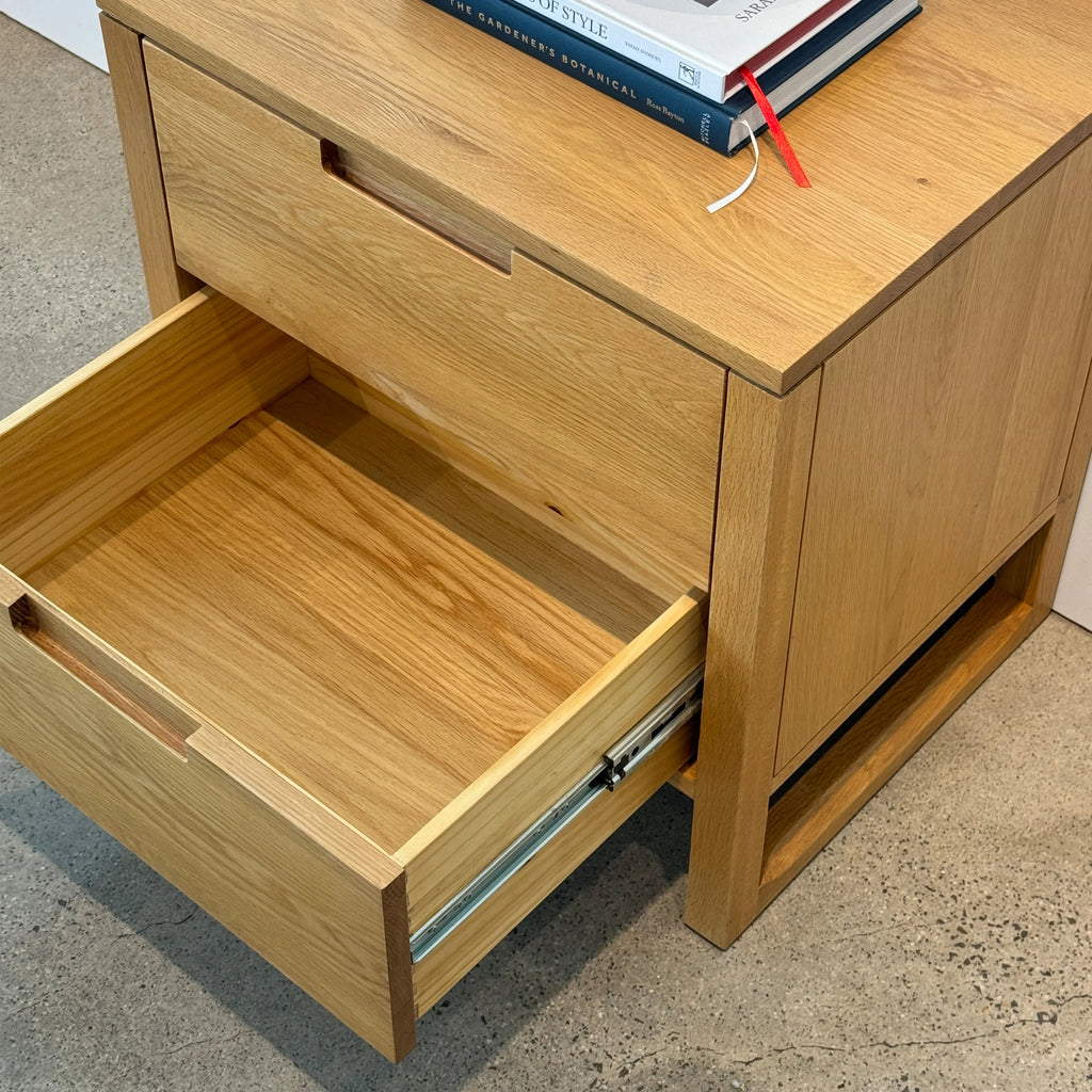 Bruno Nightstand XL 2 Drawers 24" x 19" Solid American Oak