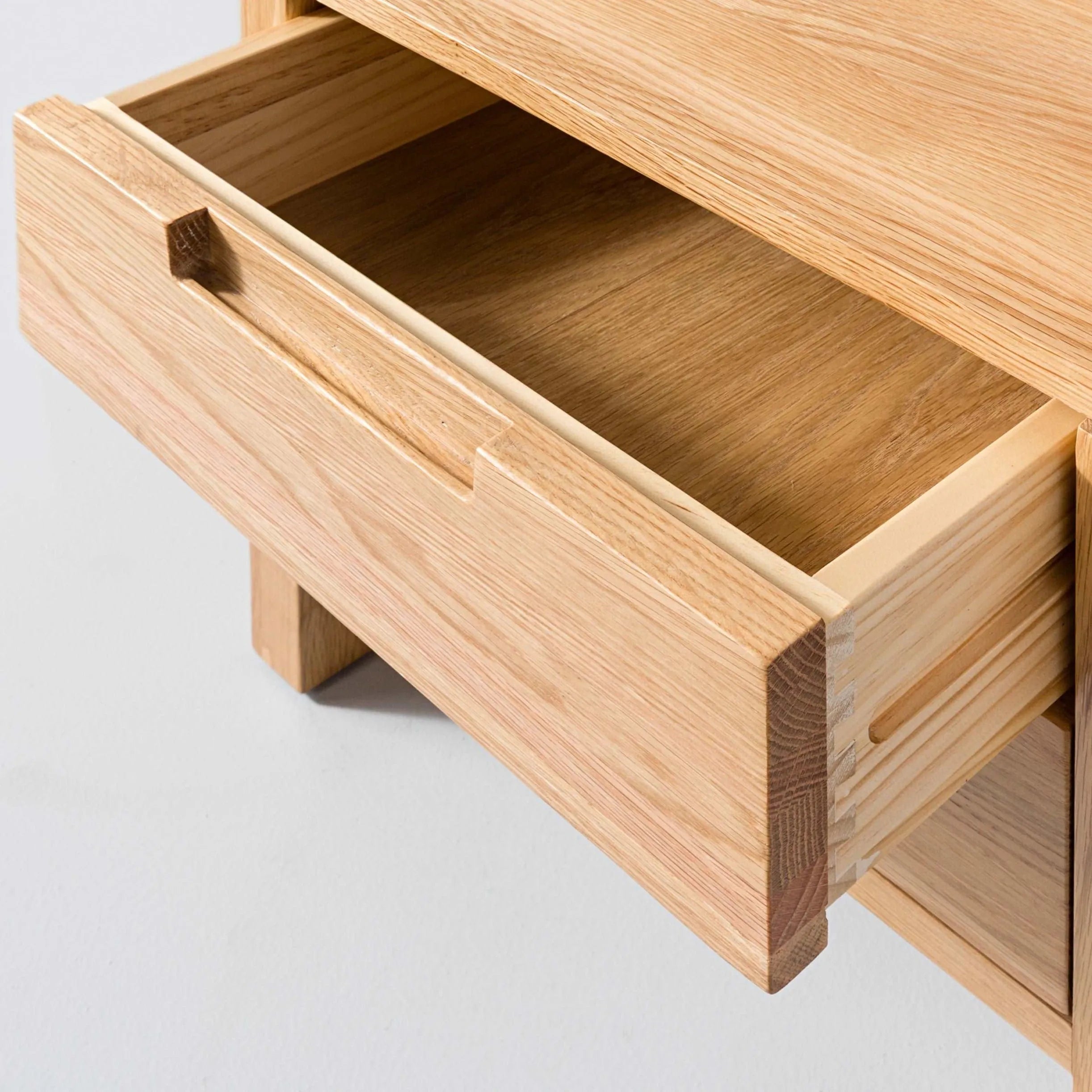Bruno Nightstand XL 2 Drawers 24" x 19" Solid American Oak