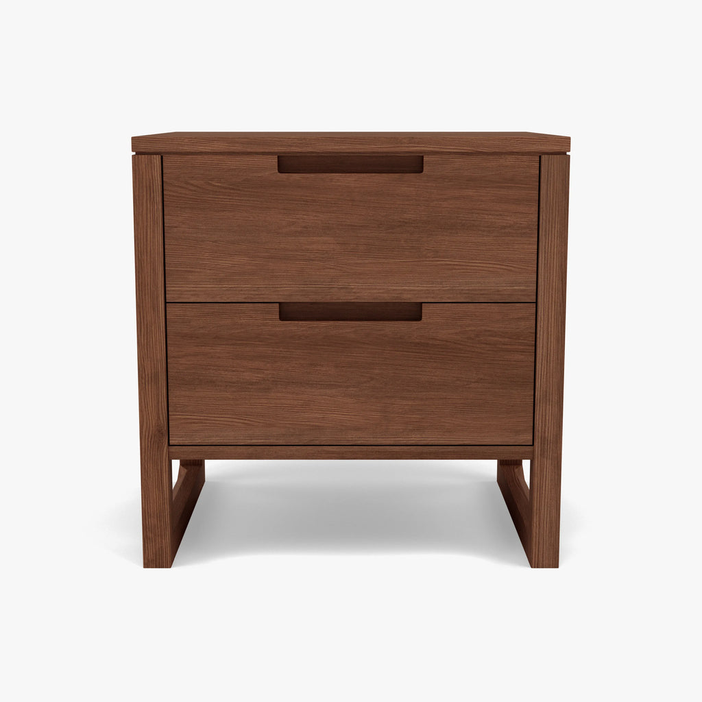 Bruno Nightstand XL 2 Drawers 24" x 19" Solid American Walnut