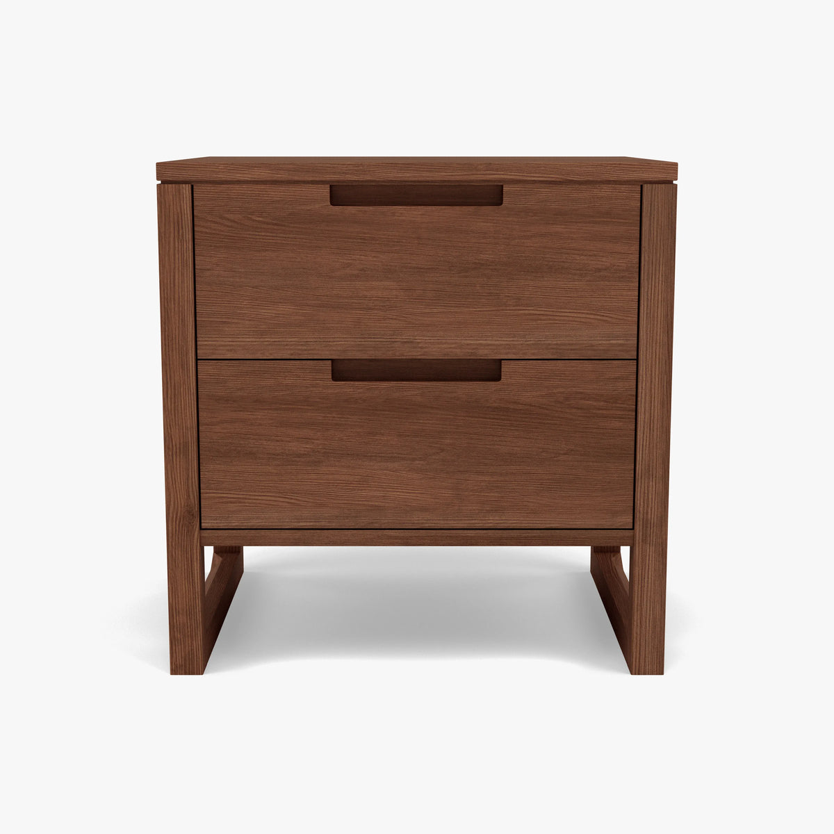 Bruno Nightstand XL 2 Drawers 24" x 19" Solid American Walnut