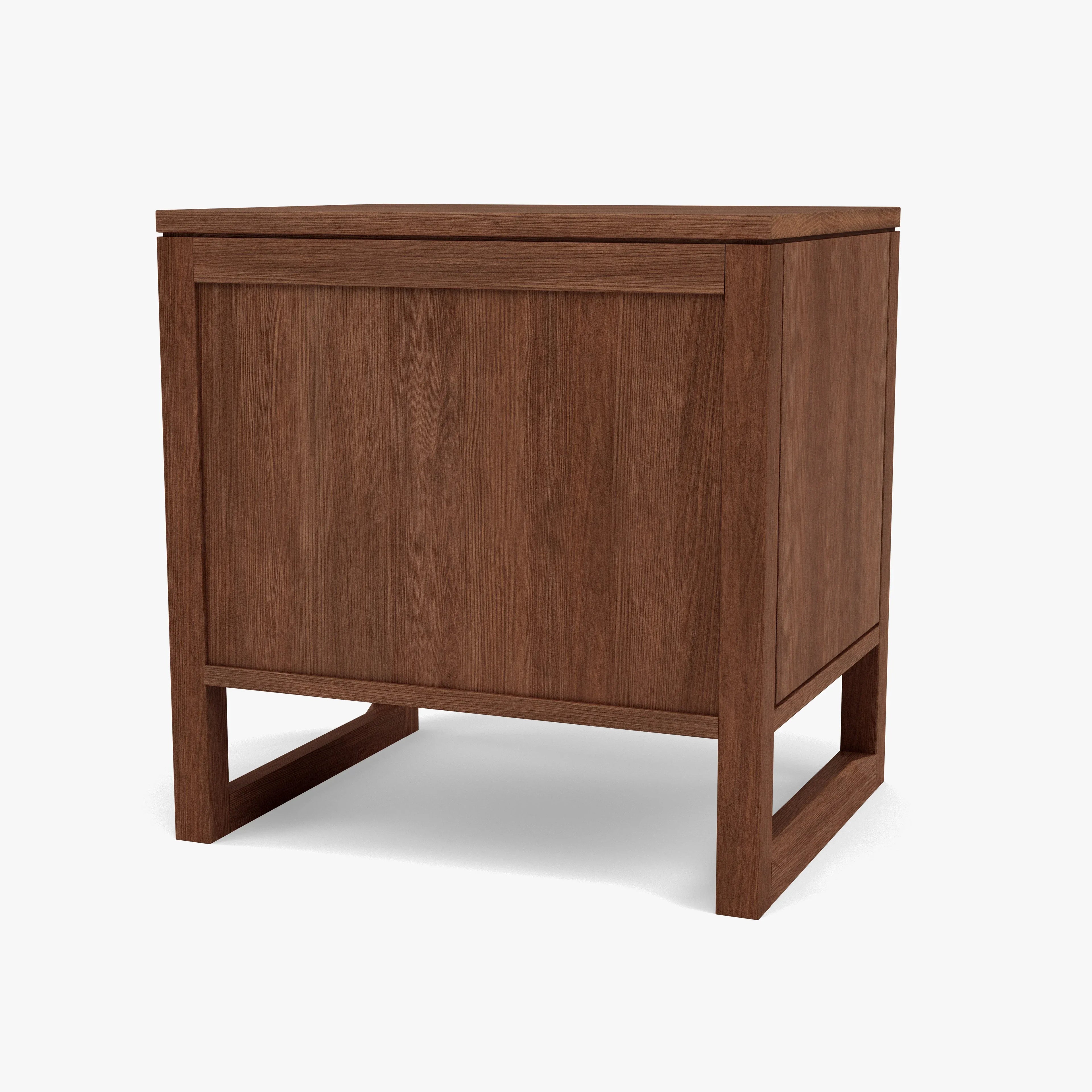 Bruno Nightstand XL 2 Drawers 24" x 19" Solid American Walnut