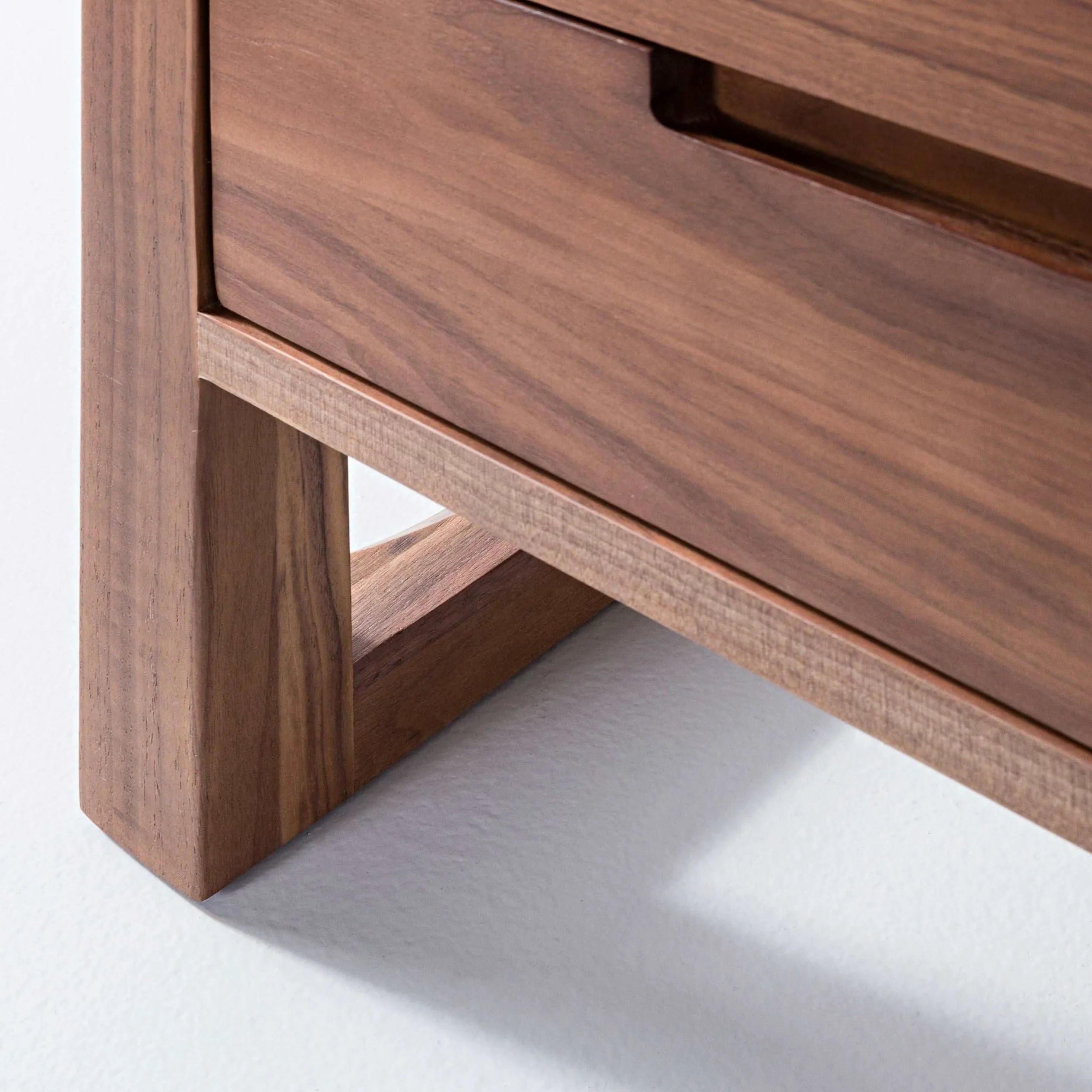 Bruno Nightstand XL 2 Drawers 24" x 19" Solid American Walnut
