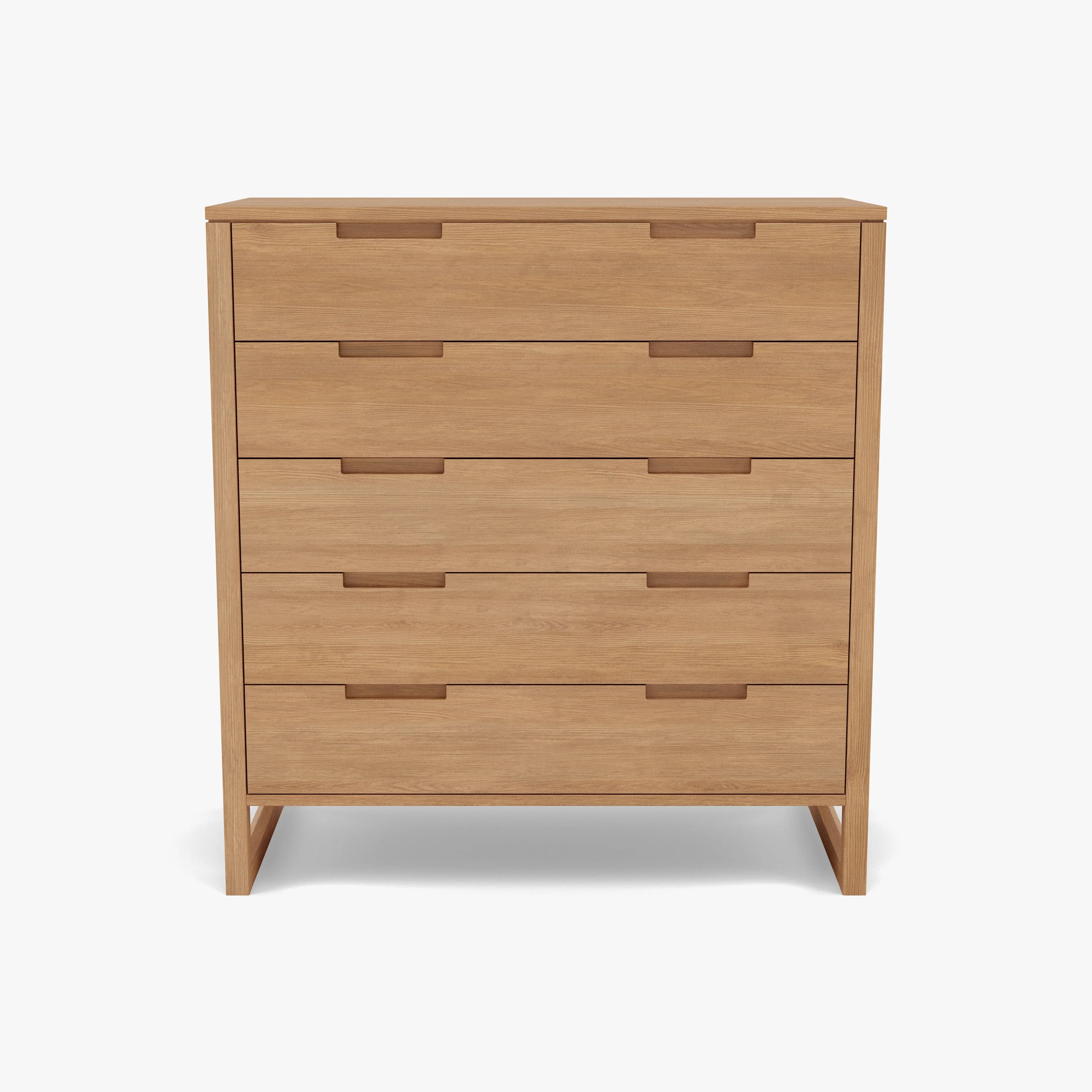 Bruno Dresser 5 Drawers 43" x 21" Solid American Oak