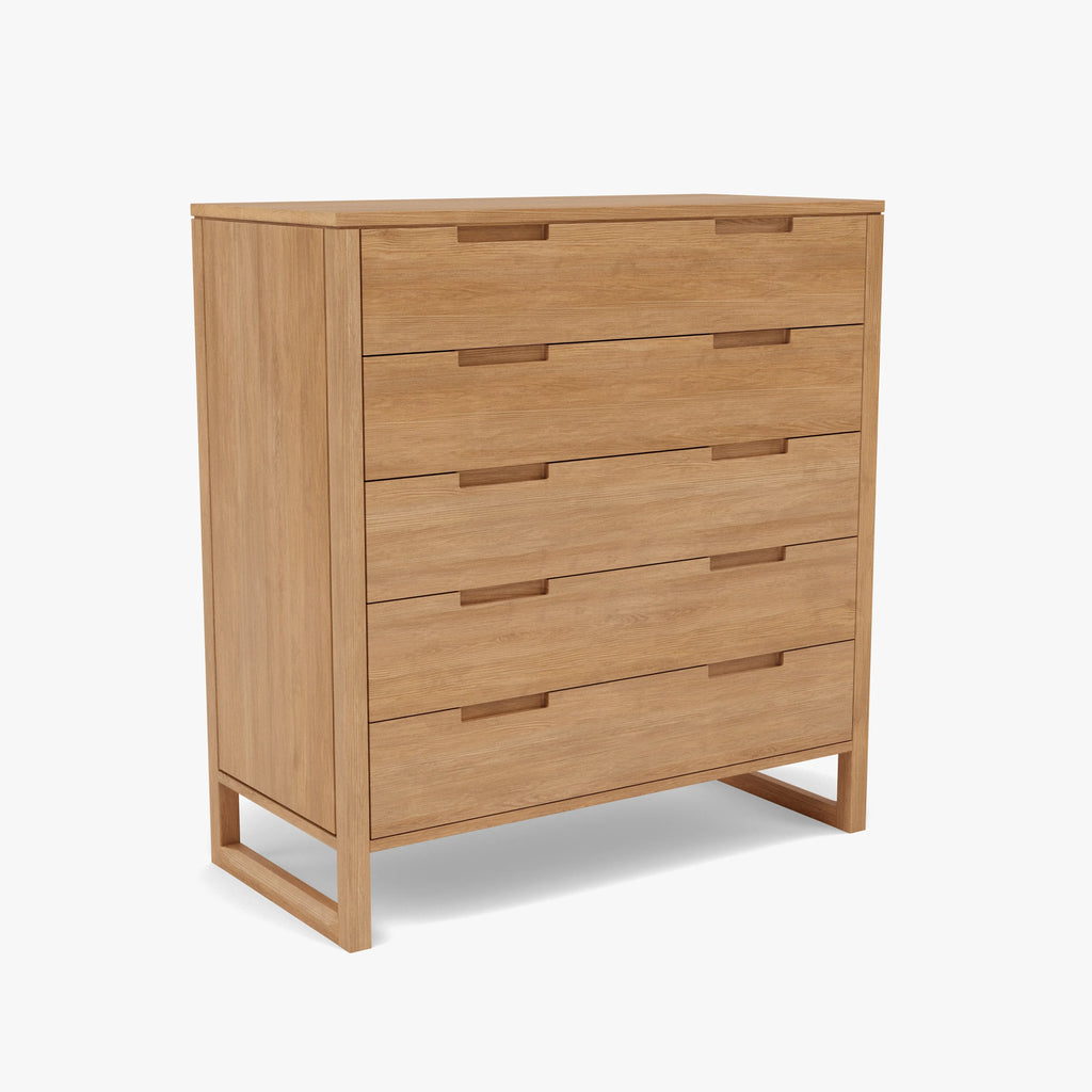Bruno Dresser 5 Drawers 43" x 21" Solid American Oak