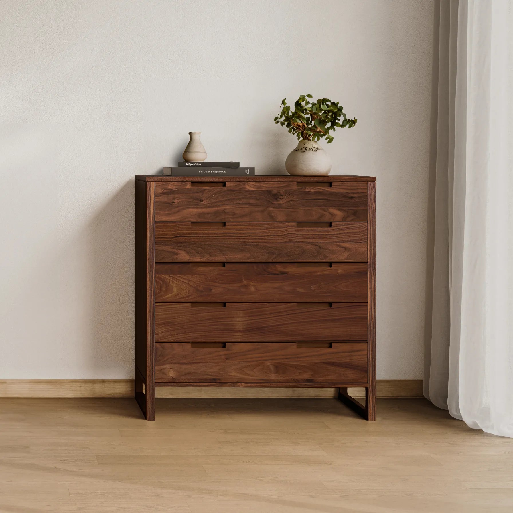 Bruno Dresser 5 Drawers 43" x 21" Solid American Walnut