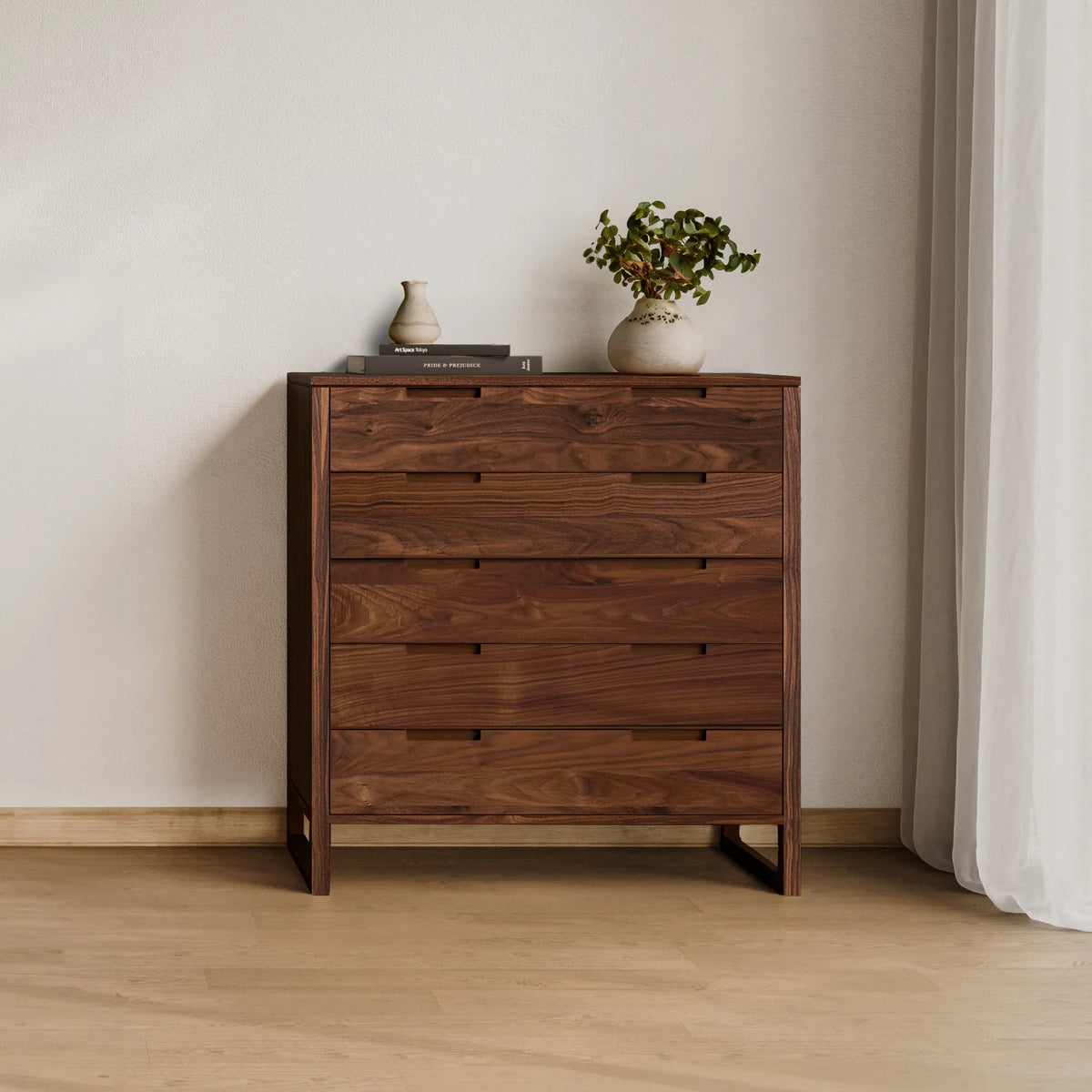 Bruno Dresser 5 Drawers 43" x 21" Solid American Walnut