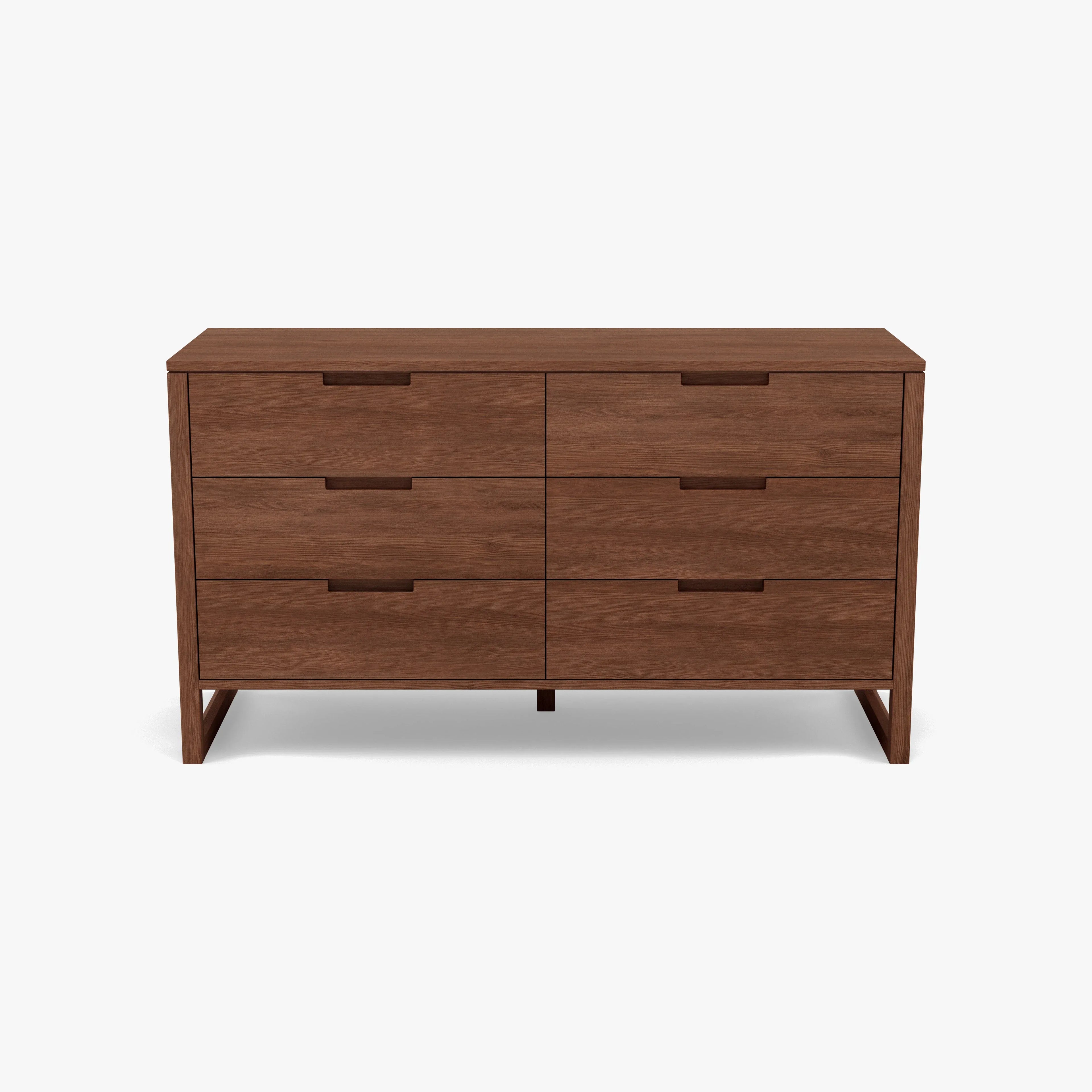 Bruno Dresser 6 Drawers 59" x 21" Solid American Walnut