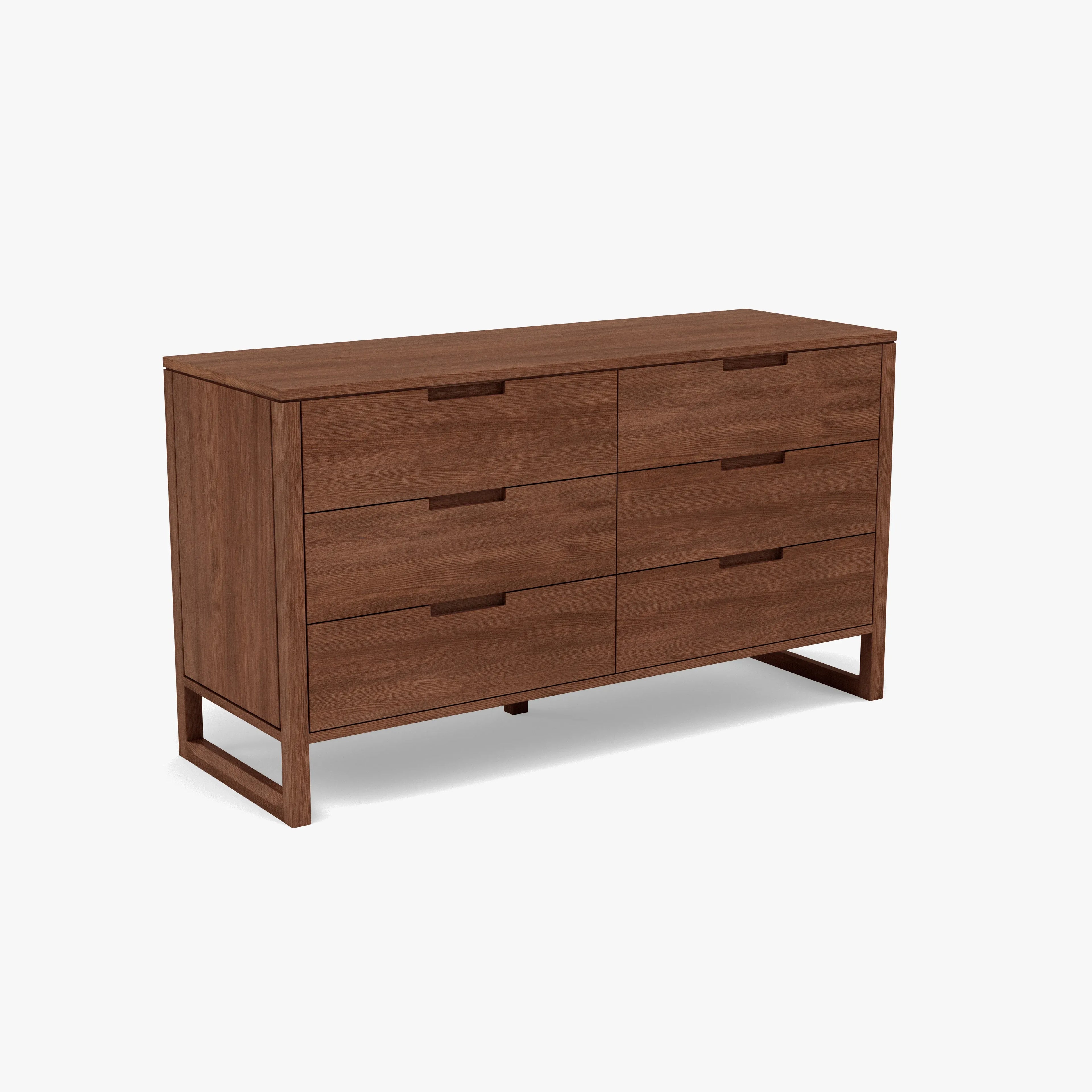 Bruno Dresser 6 Drawers 59" x 21" Solid American Walnut