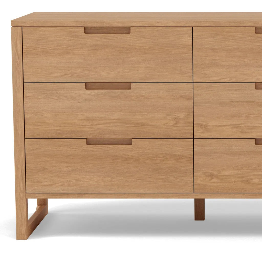 Bruno Dresser 9 Drawers 79" x 21" Solid American Oak