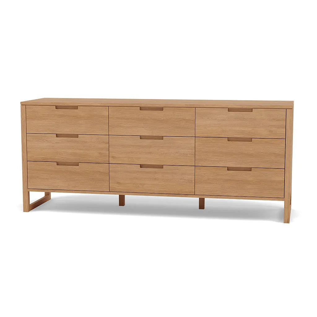 Bruno Dresser 9 Drawers 79" x 21" Solid American Oak