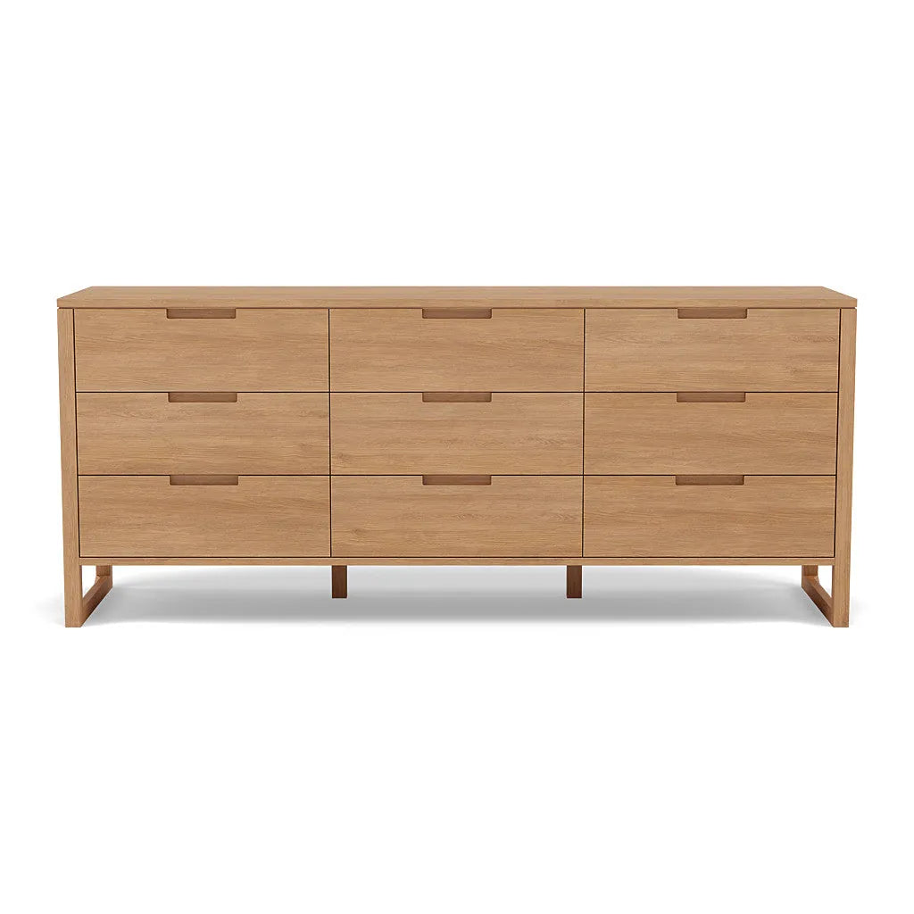 Bruno Dresser 9 Drawers 79" x 21" Solid American Oak