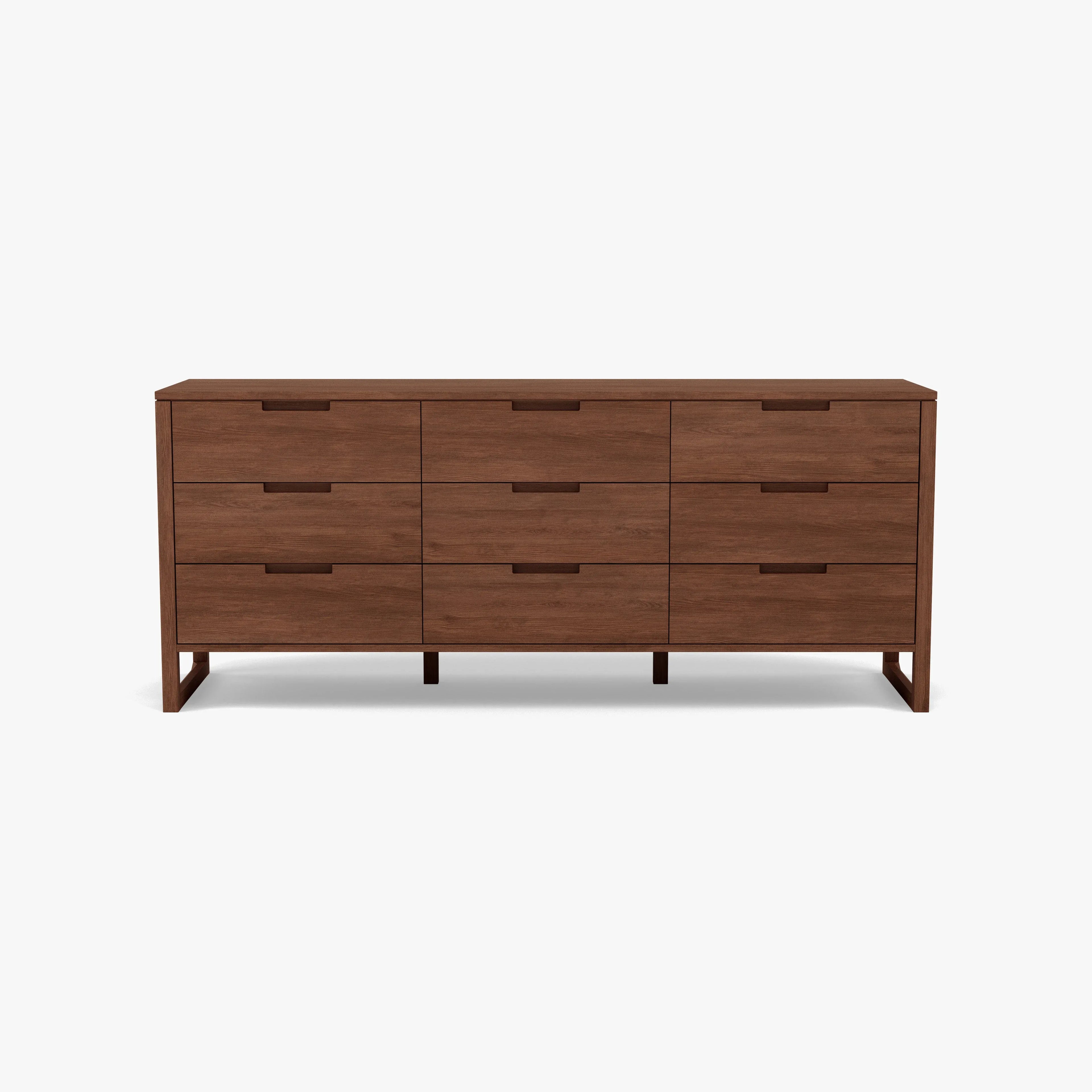 Bruno Dresser 9 Drawers 79" x 21" Solid American Walnut