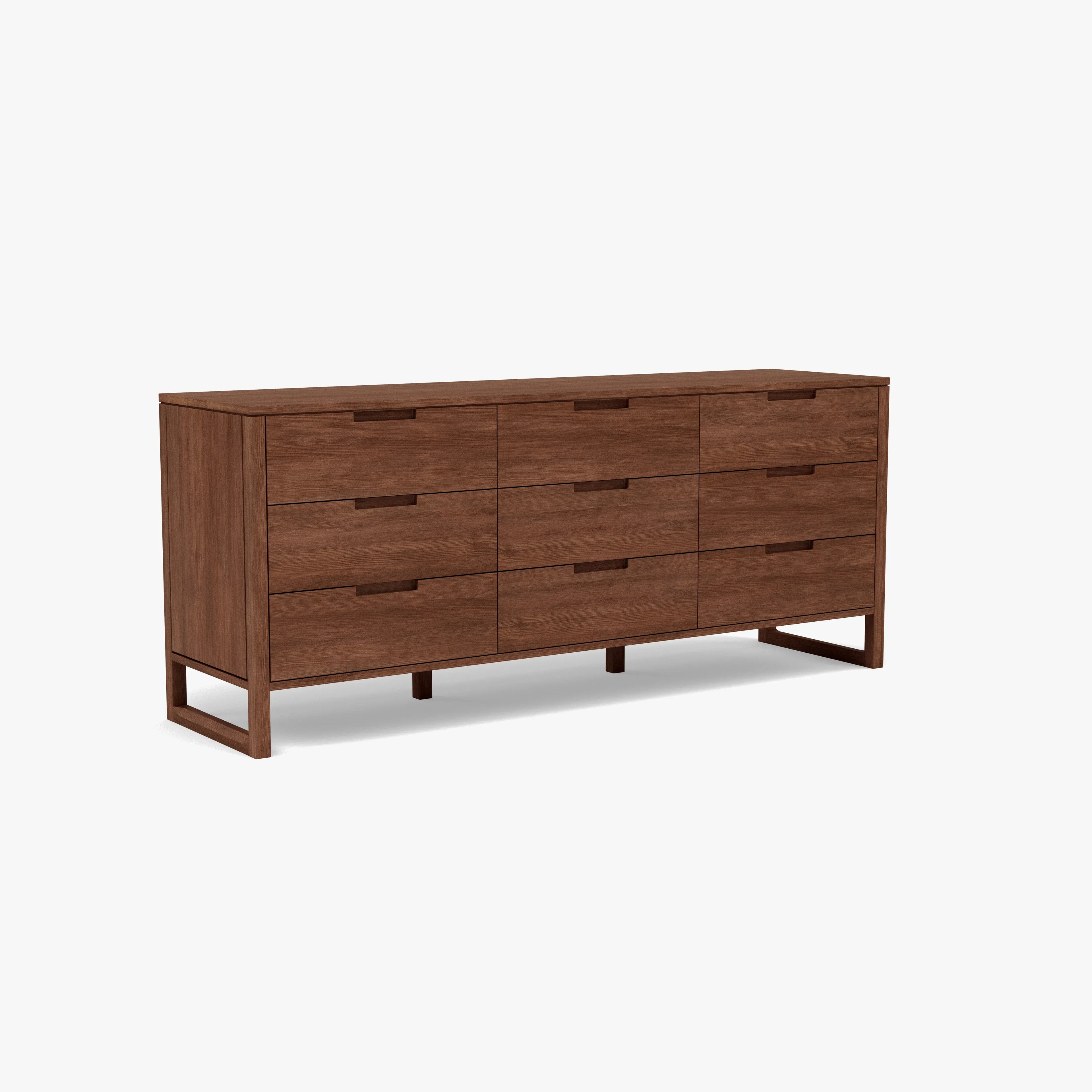 Bruno Dresser 9 Drawers 79" x 21" Solid American Walnut