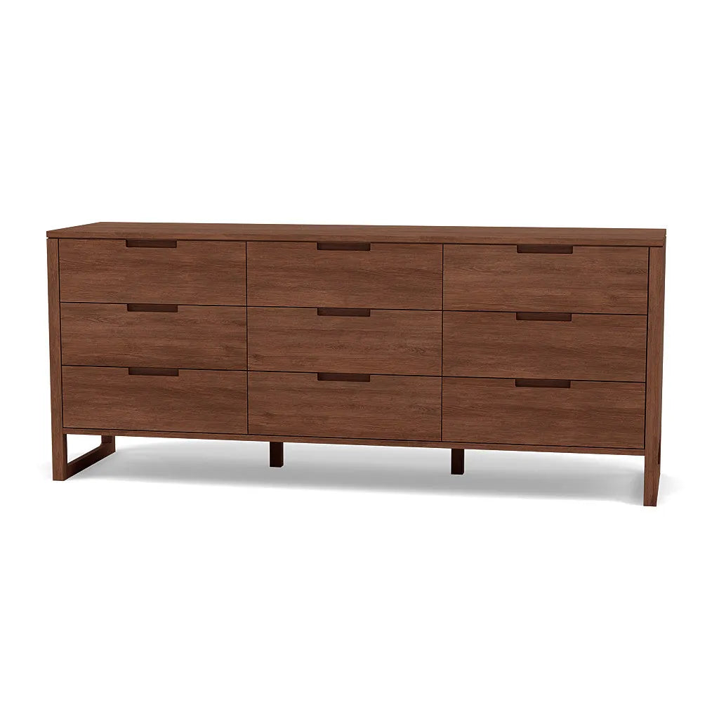 Bruno Dresser 9 Drawers 79" x 21" Solid American Walnut
