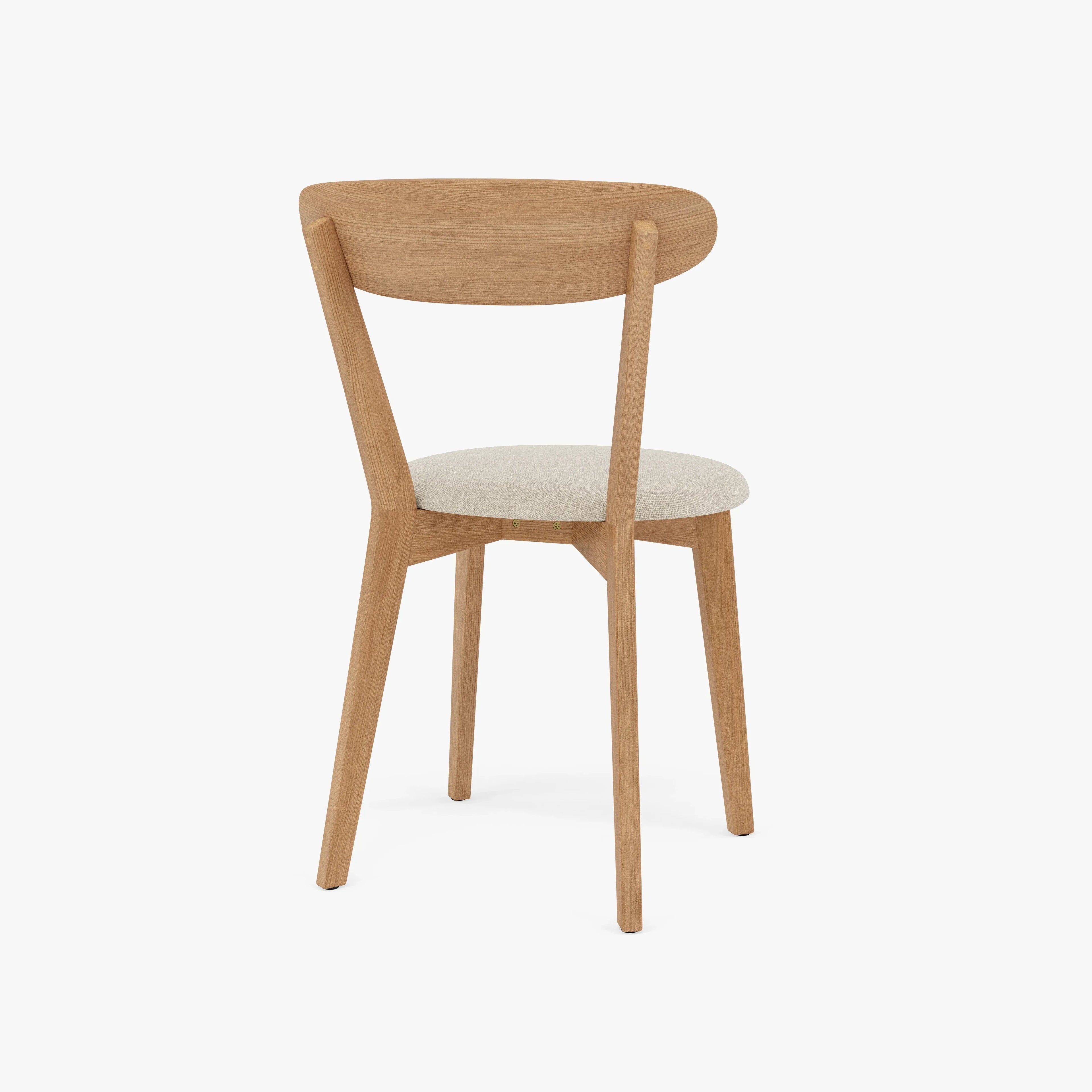 Henrik Dining Chair Oatmeal Beige Fabric Solid American Oak