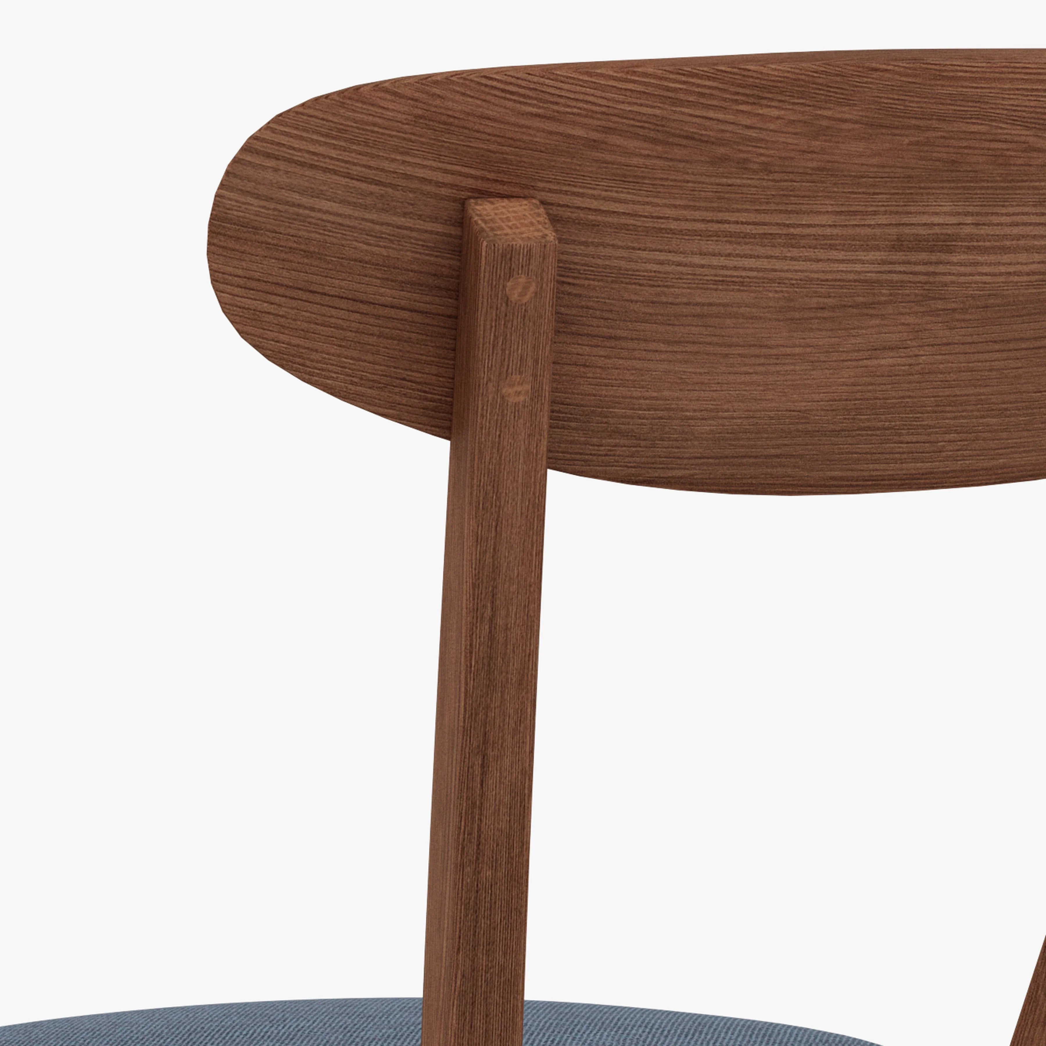 Henrik Dining Chair Chambray Blue Fabric Solid American Walnut