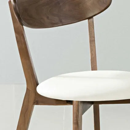 Henrik Dining Chair Cream Leather Solid American Walnut