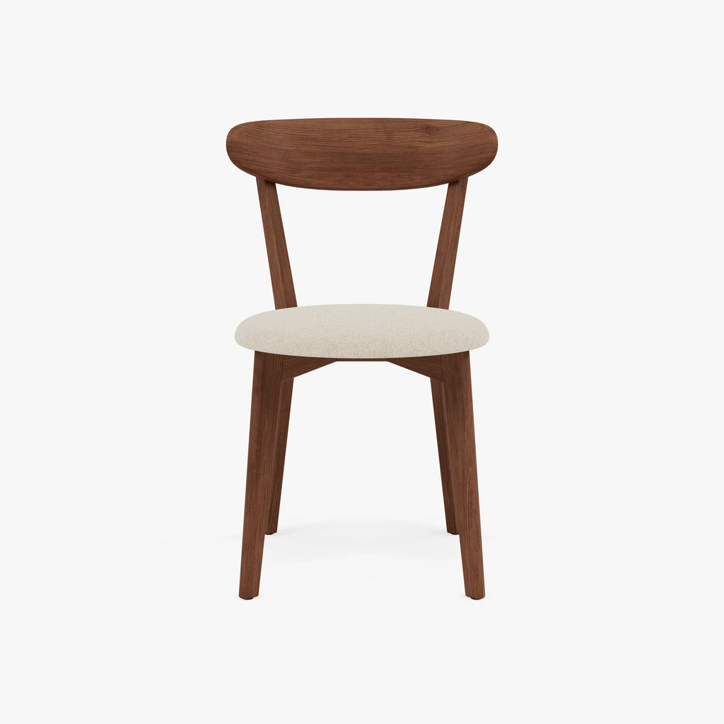 Henrik Dining Chair Oatmeal Beige Fabric Solid American Walnut