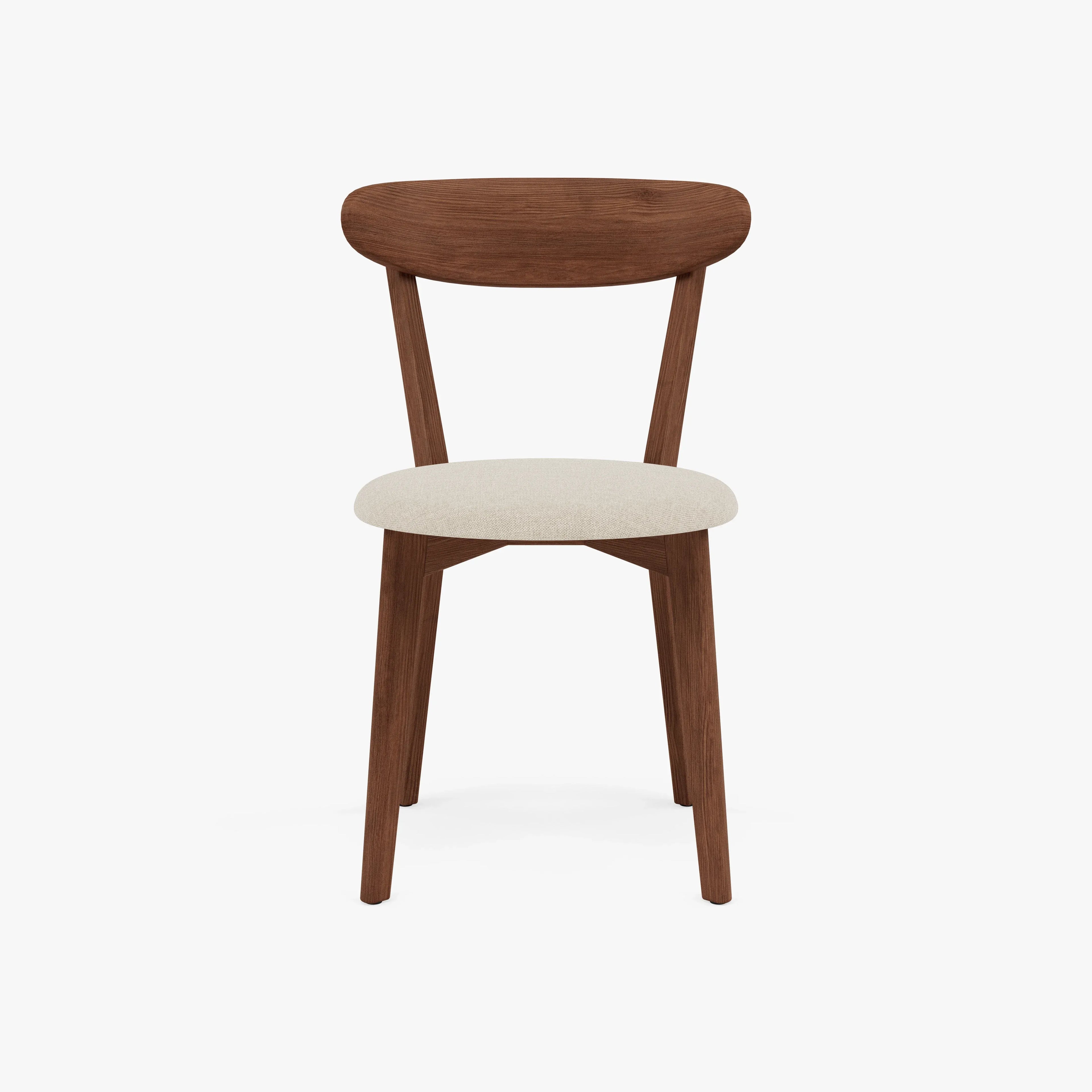 Henrik Dining Chair Oatmeal Beige Fabric Solid American Walnut