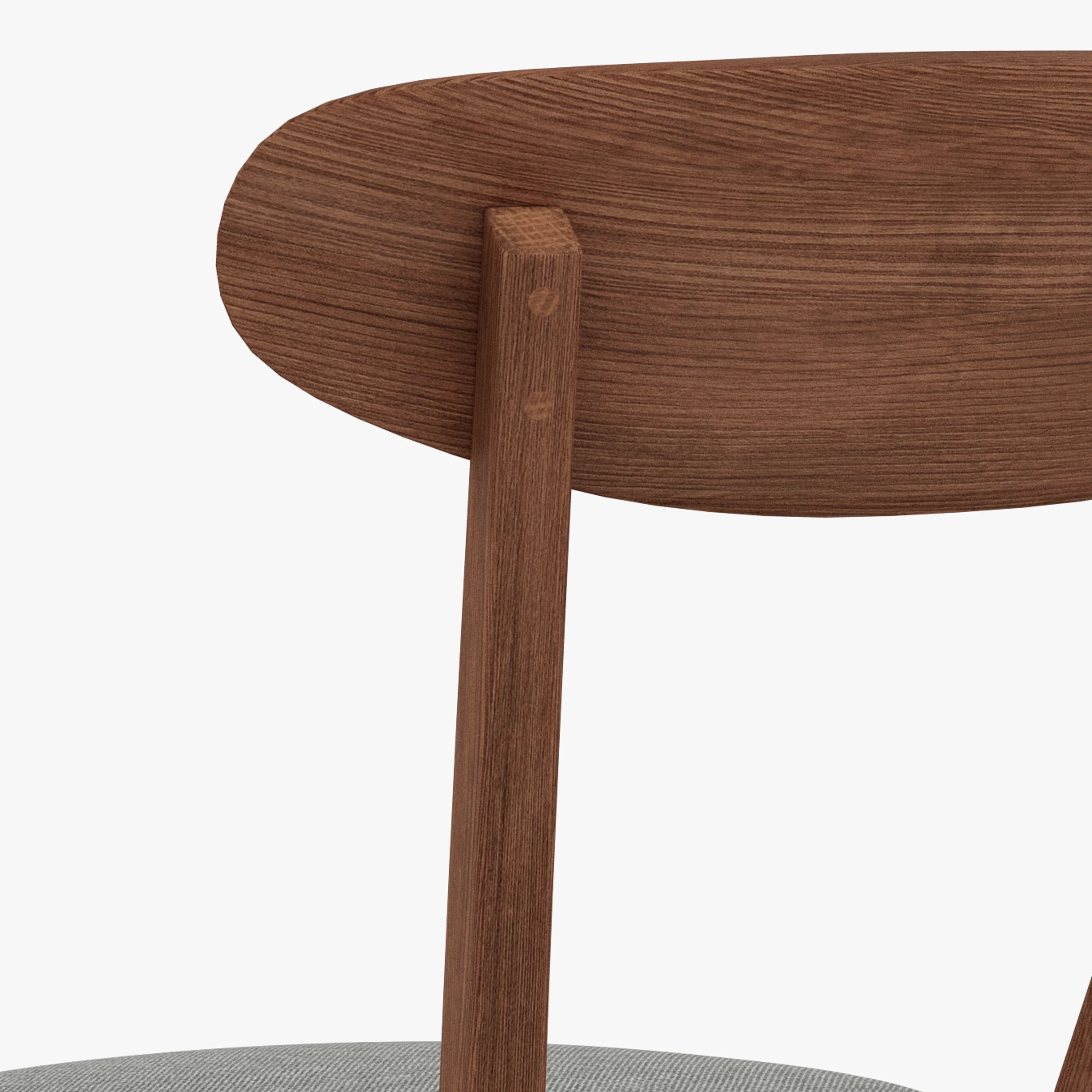 Henrik Dining Chair Pewter Gray Fabric Solid American Walnut