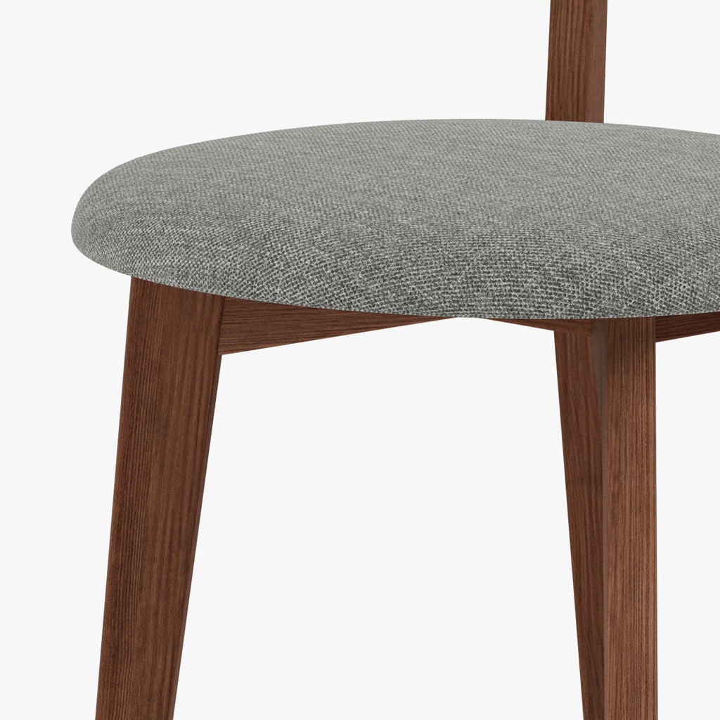 Henrik Dining Chair Pewter Gray Fabric Solid American Walnut