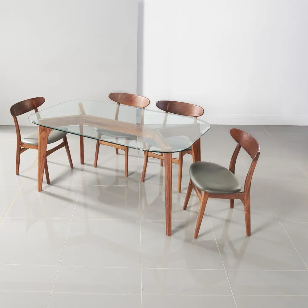 Hilda Dining Table 63" x 35" Solid American Walnut