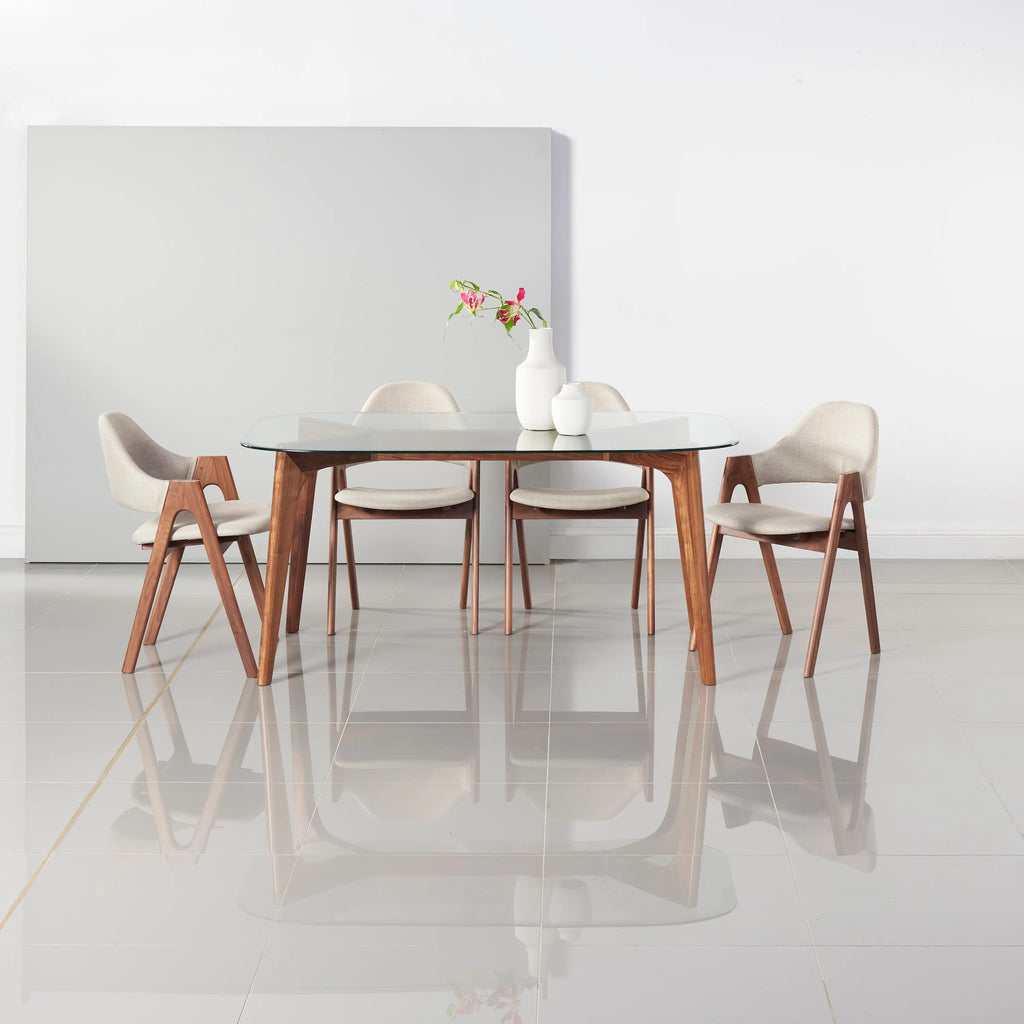 Hilda Dining Table 63" x 35" Solid American Walnut