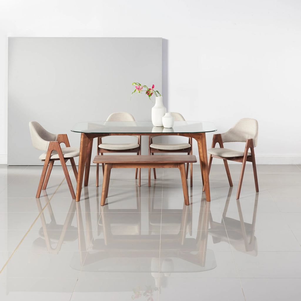 Hilda Dining Table 63" x 35" Solid American Walnut