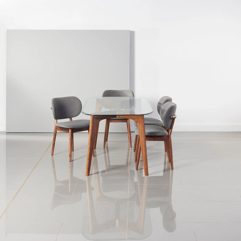 Hilda Dining Table 63" x 35" Solid American Walnut