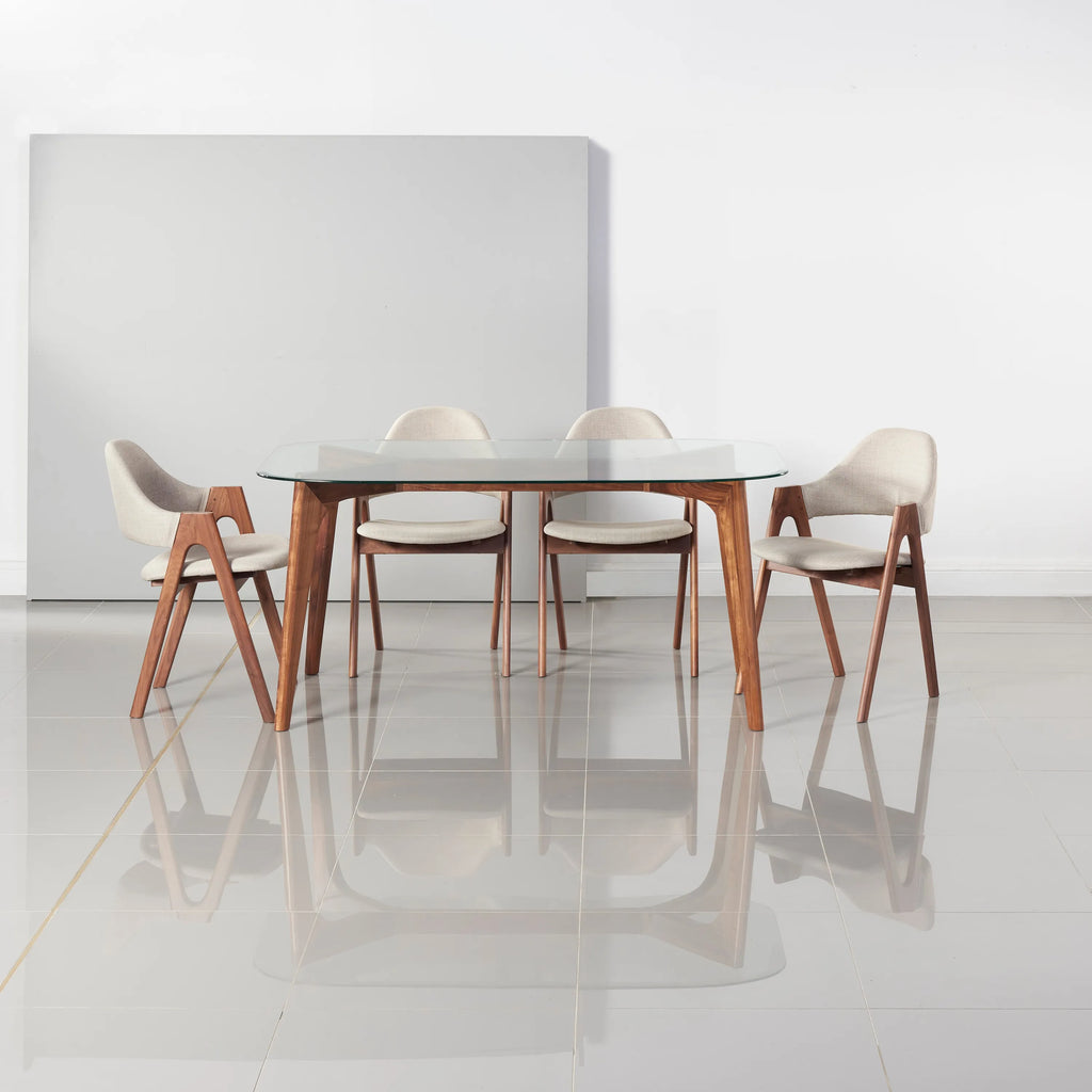 Hilda Dining Table 63" x 35" Solid American Walnut