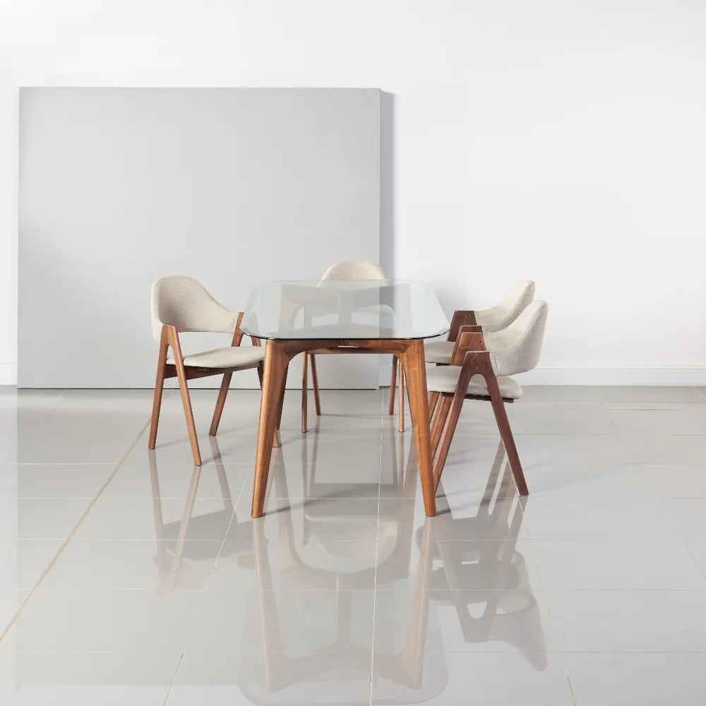 Hilda Dining Table 71" x 35" Solid American Walnut