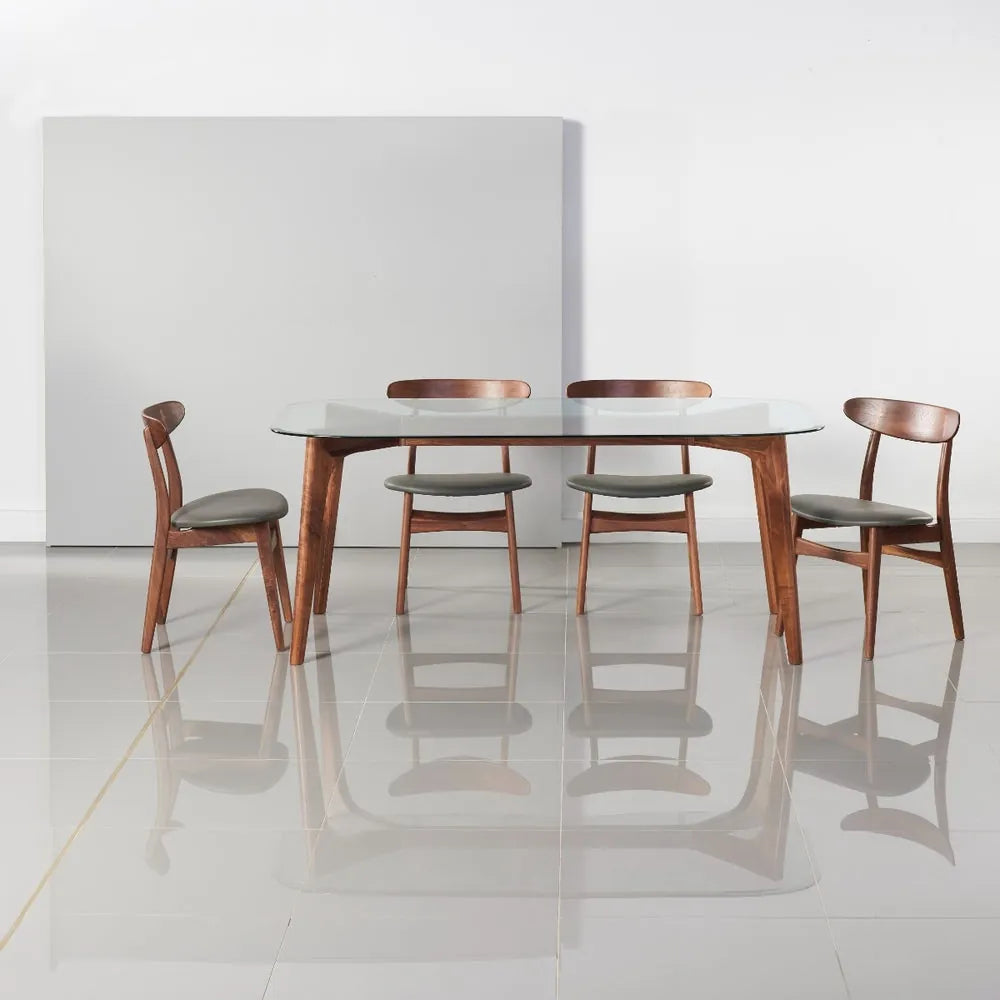 Hilda Dining Table 71" x 35" Solid American Walnut