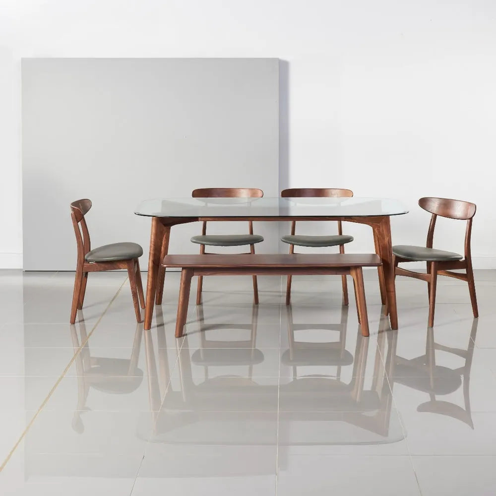 Hilda Dining Table 71" x 35" Solid American Walnut