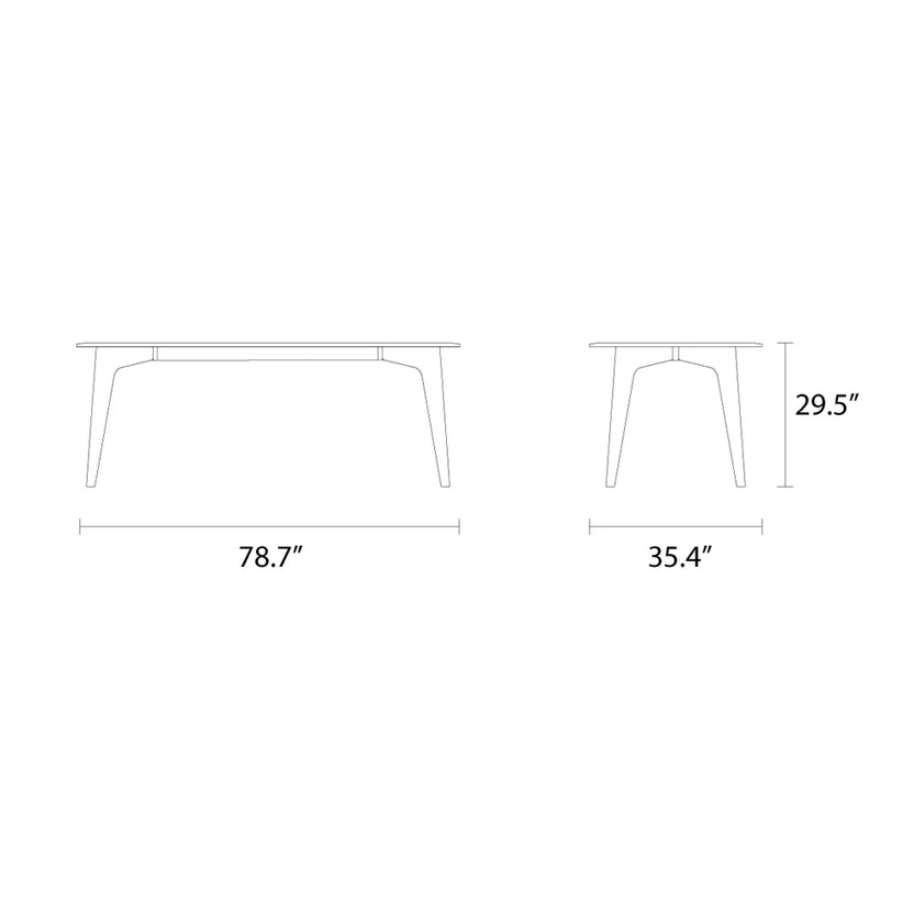 Hilda Dining Table 79" x 35" Solid American Oak
