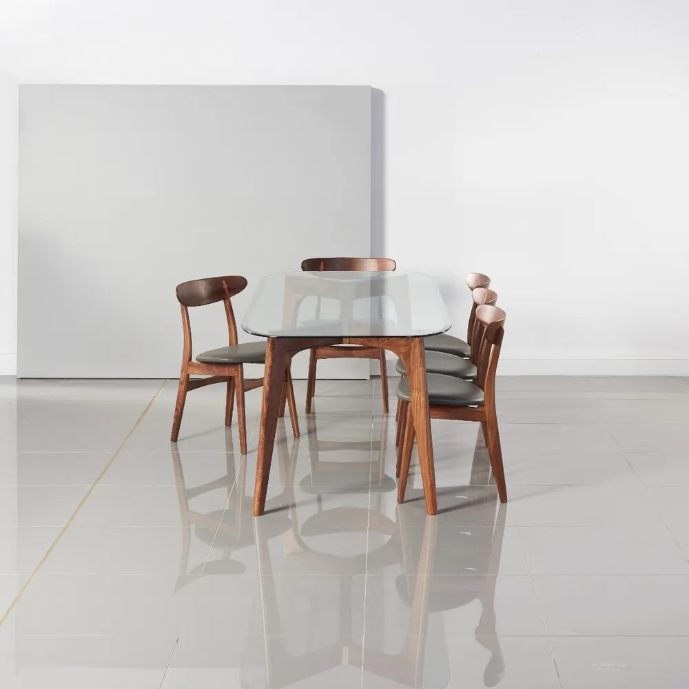 Hilda Dining Table 79" x 35" Solid American Walnut
