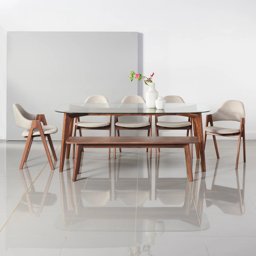 Hilda Dining Table 79" x 35" Solid American Walnut