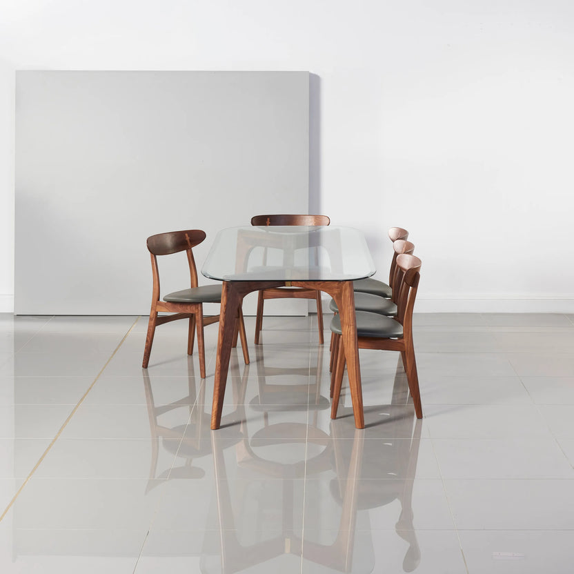Hilda Dining Table 79" x 35" Solid American Walnut