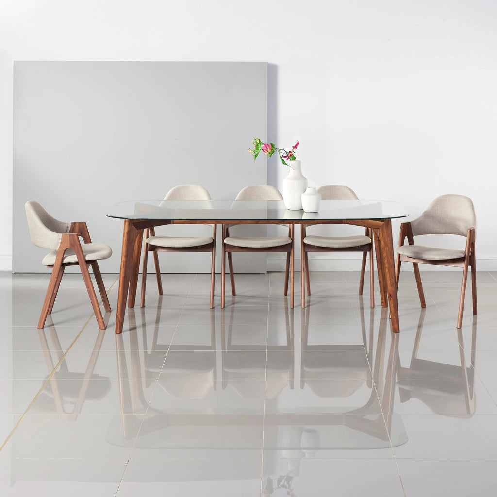 Hilda Dining Table 79" x 35" Solid American Walnut