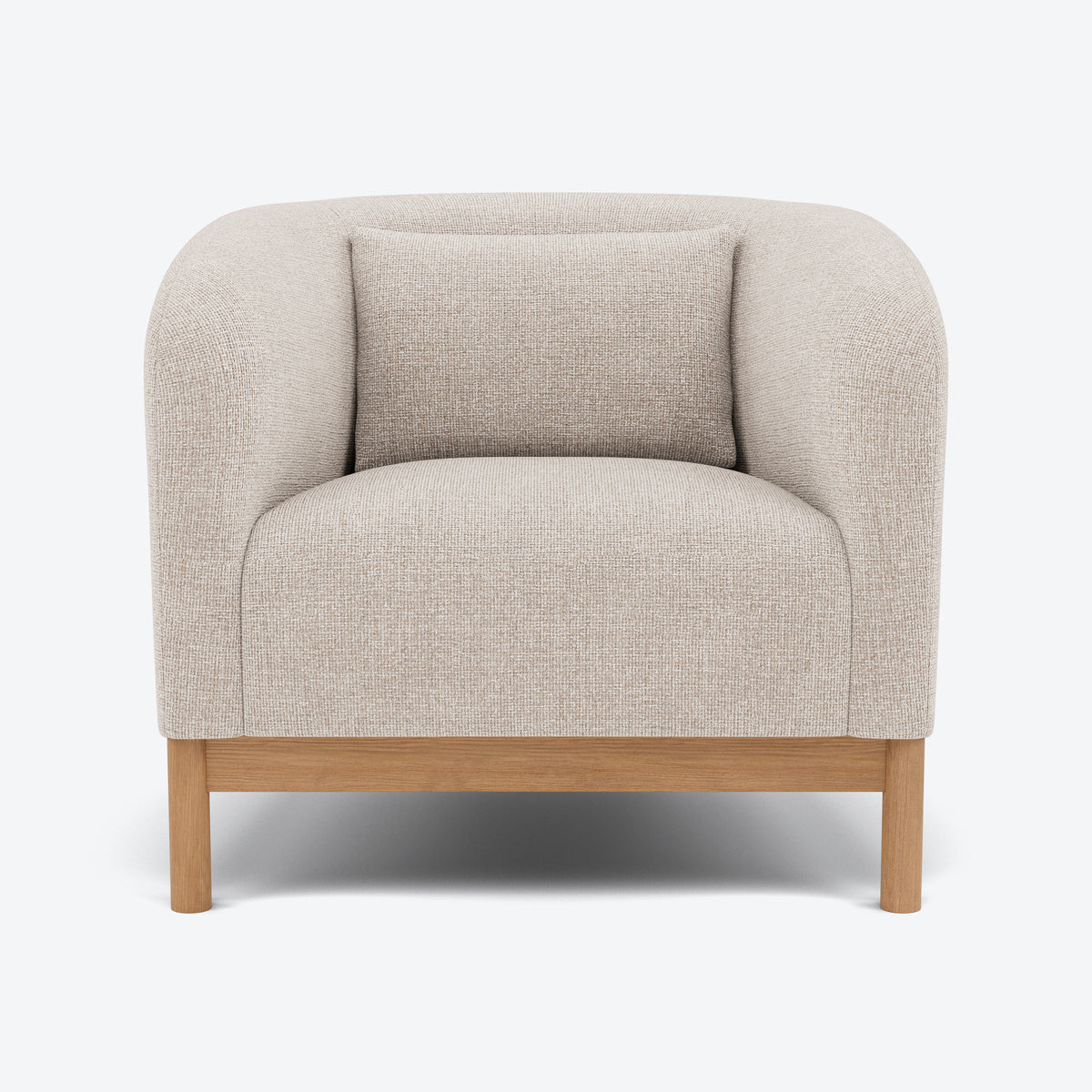 Hink Armchair - Ivory Beige Fabric with Solid American White Oak
