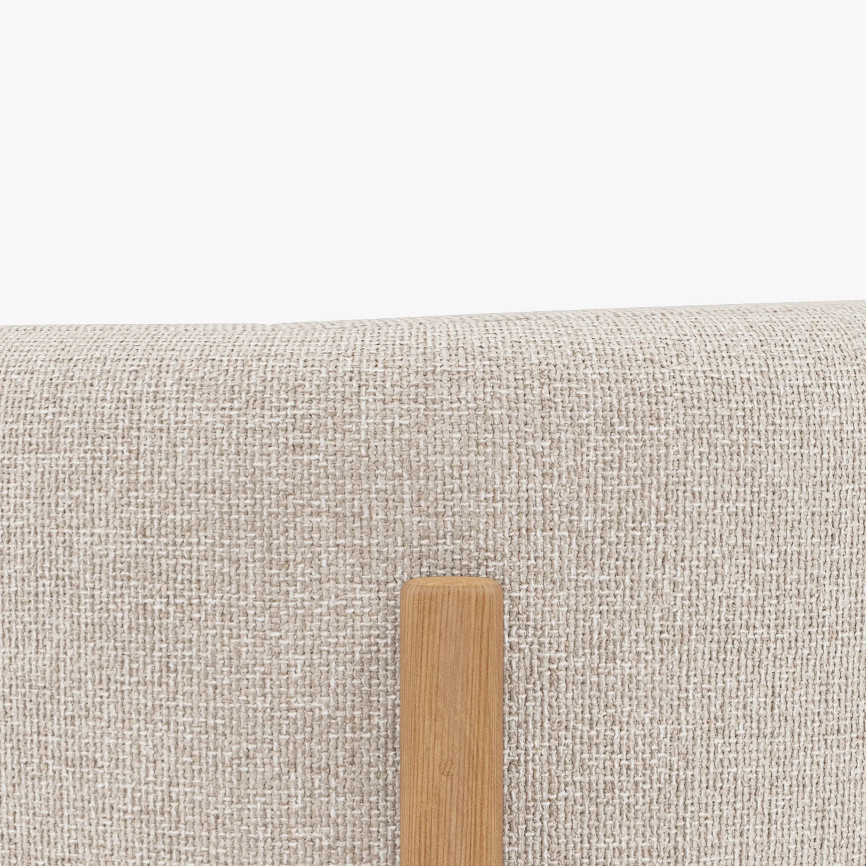 Hink Armchair Ivory Beige Fabric Solid American Oak