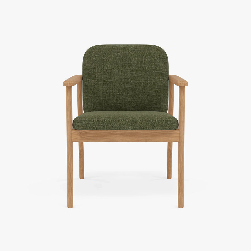 Jackson Dining Chair Aloe Green Fabric Solid American Oak