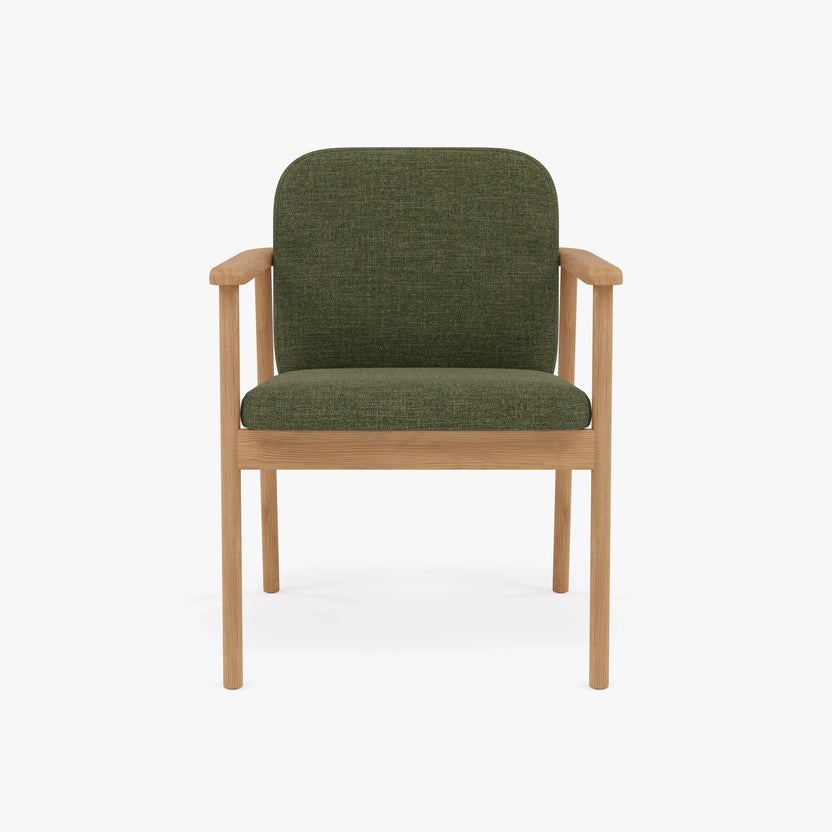 Jackson Dining Chair Aloe Green Fabric Solid American Oak