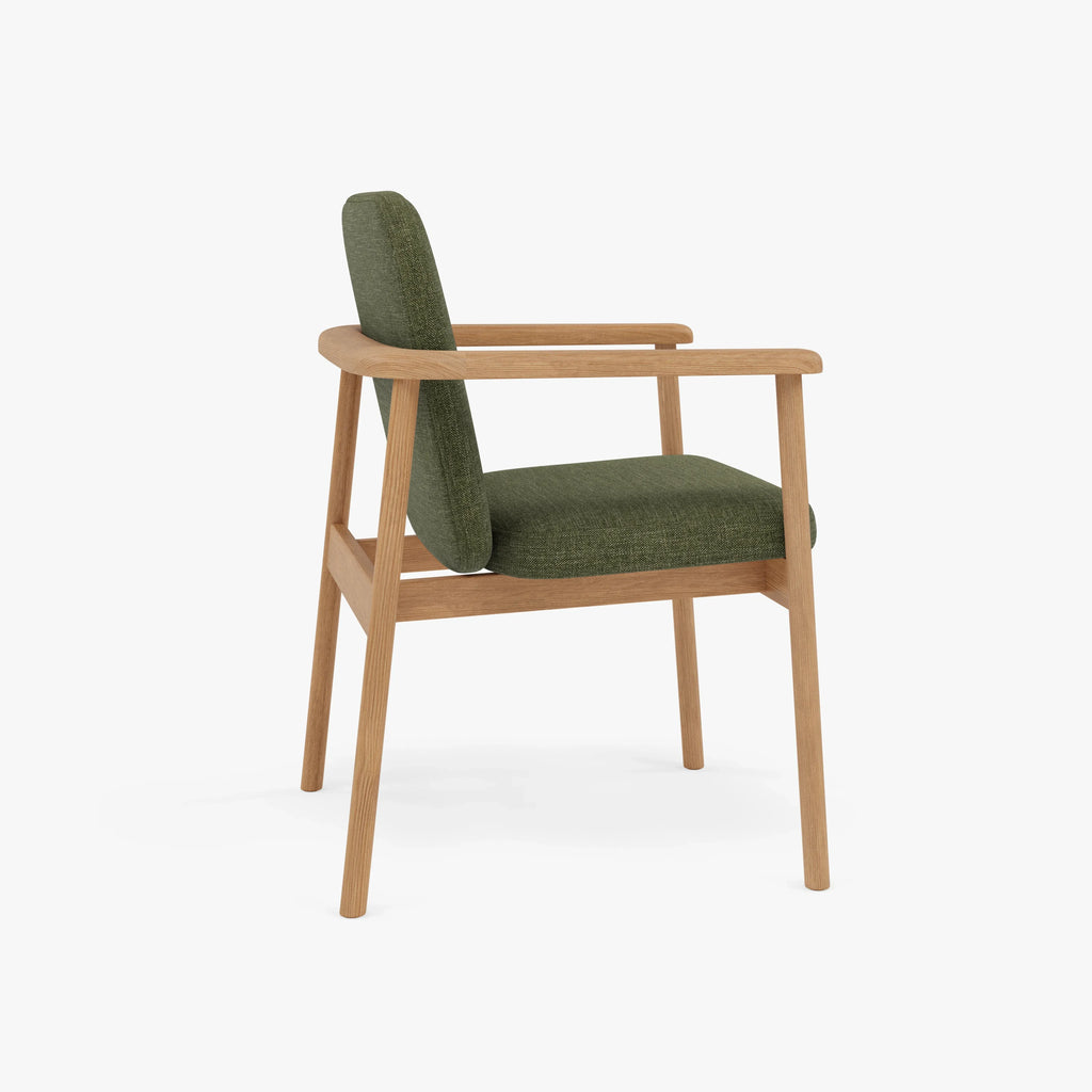Jackson Dining Chair Aloe Green Fabric Solid American Oak